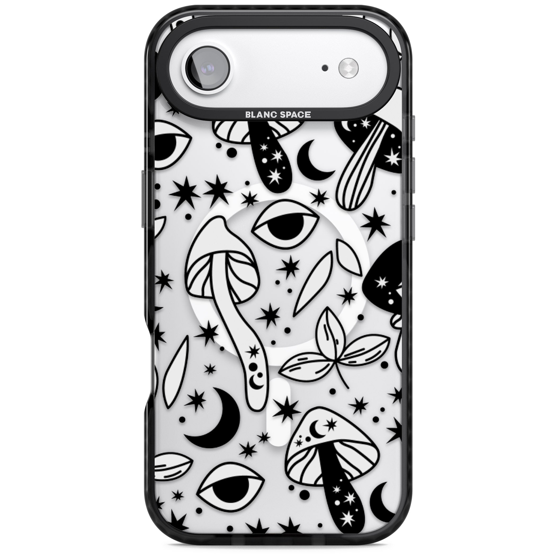 Mystic Mushrooms Pattern iPhone 17 Air Impact Pro Black Phone Case