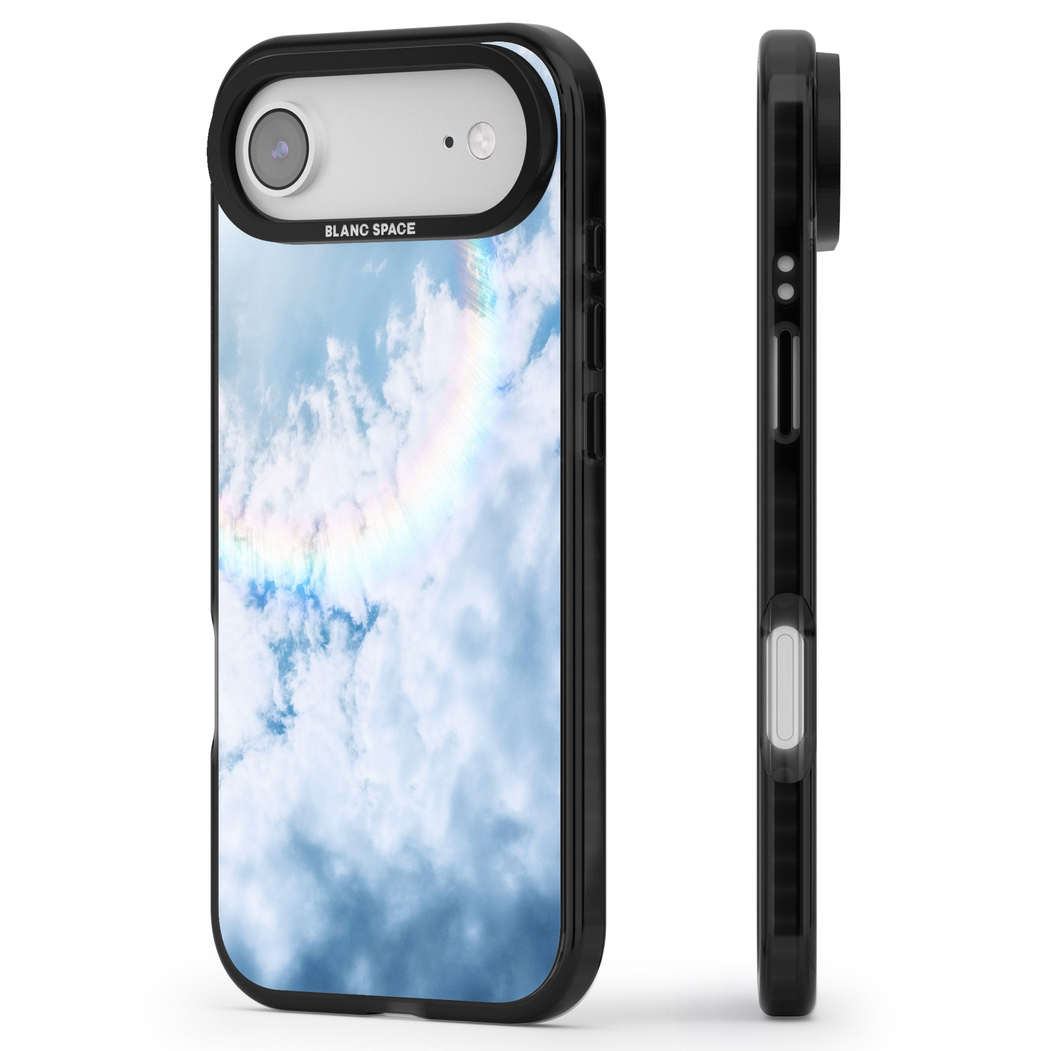 Pastel Rainbow Sky iPhone 17 Air Impact Pro Black Phone Case Side Profile