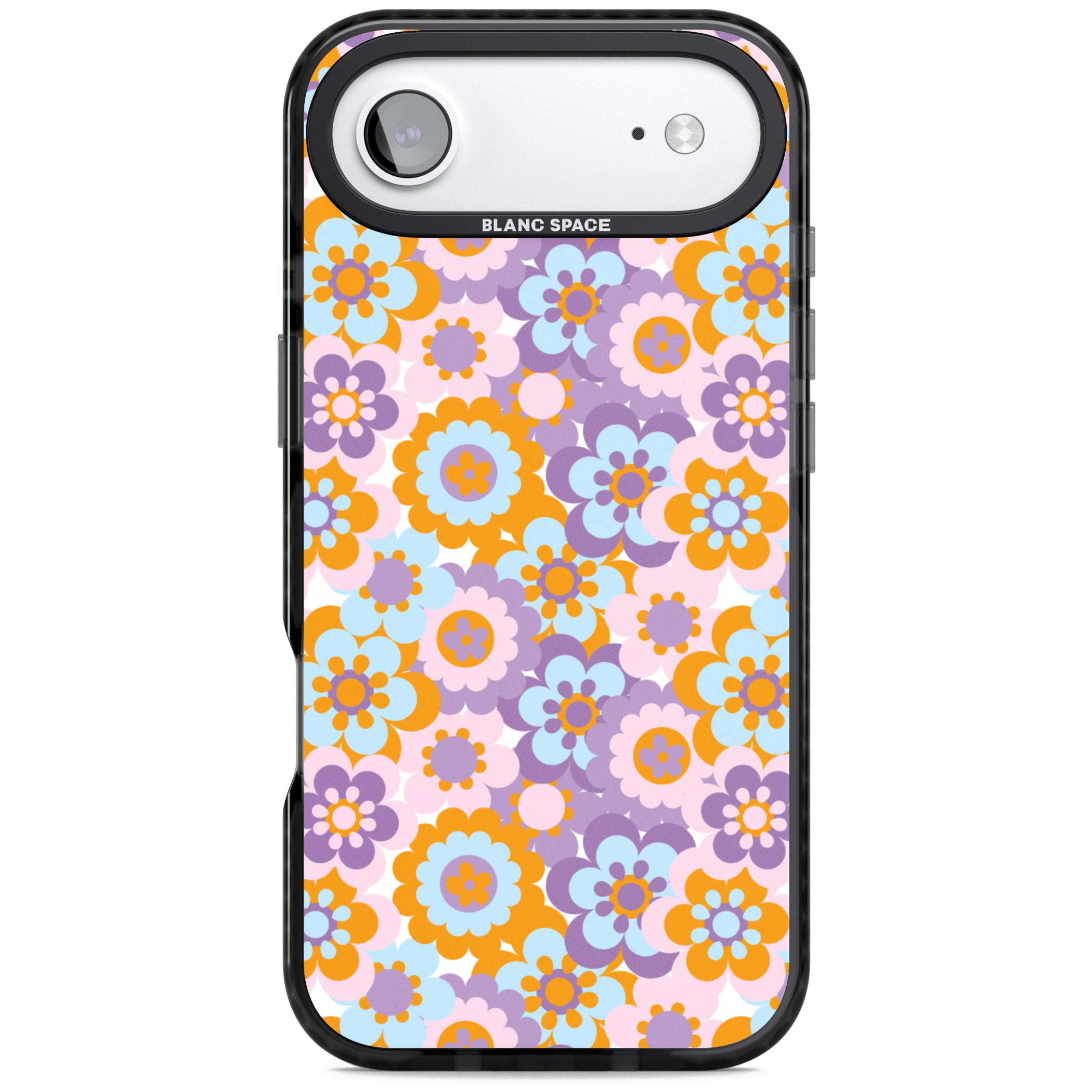 Flower Power Pattern iPhone 17 Air Impact Pro Black Phone Case
