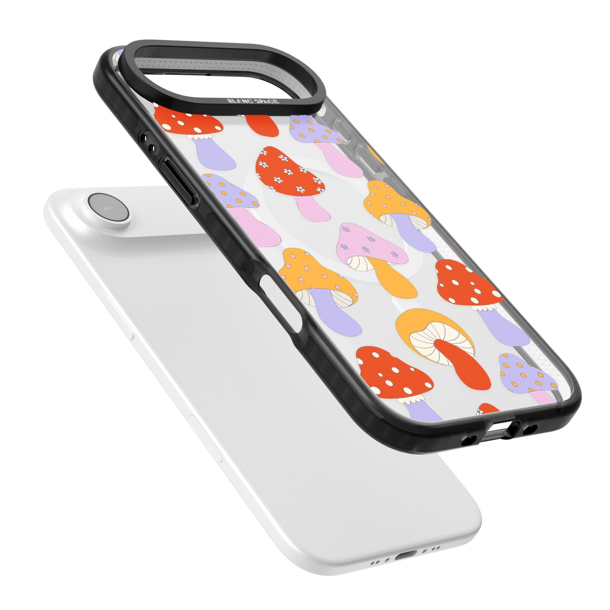 Happy Shrooms iPhone 17 Air Impact Pro Black Phone Case Colours