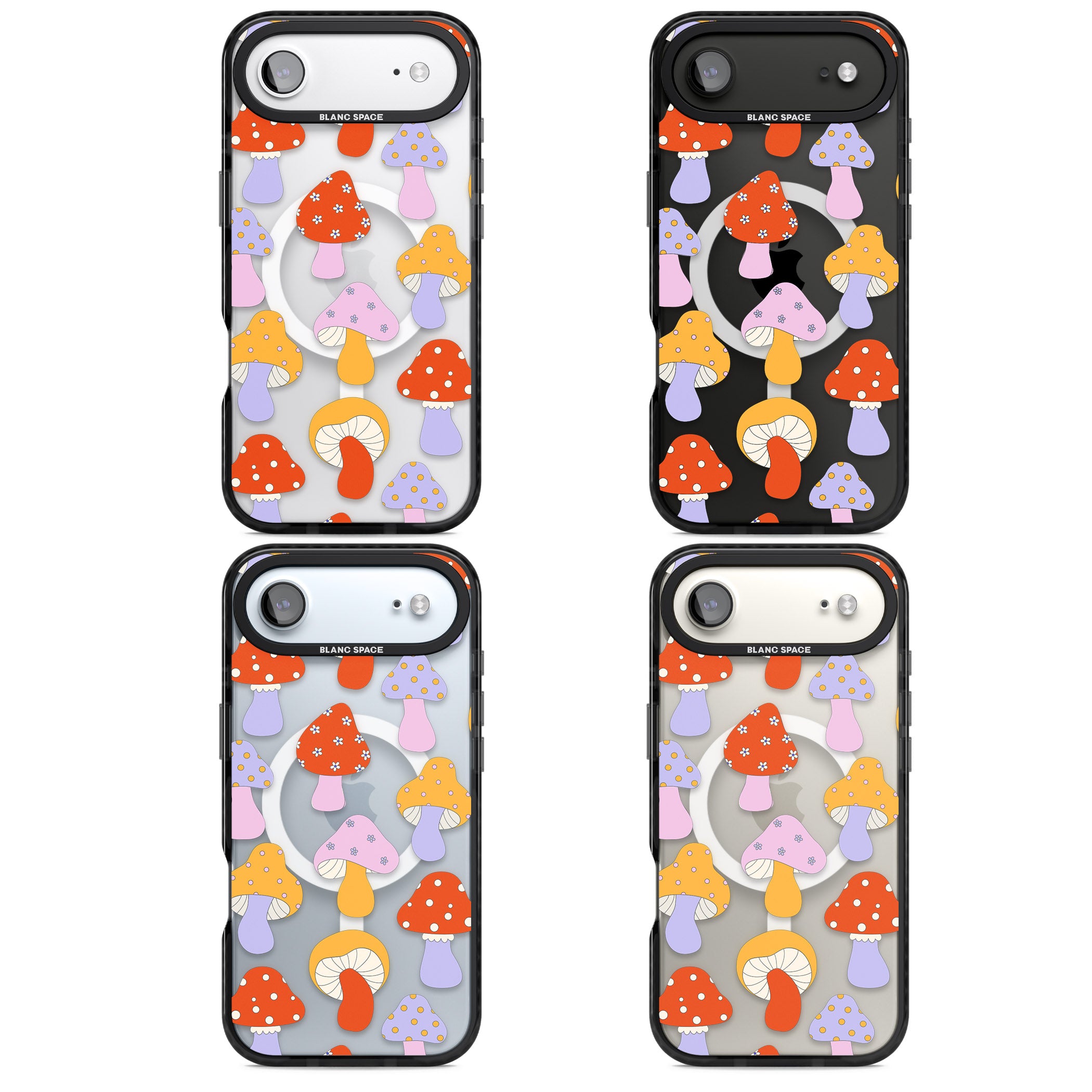 Happy Shrooms iPhone 17 Air Impact Pro Black Phone Case APT Impact Protection