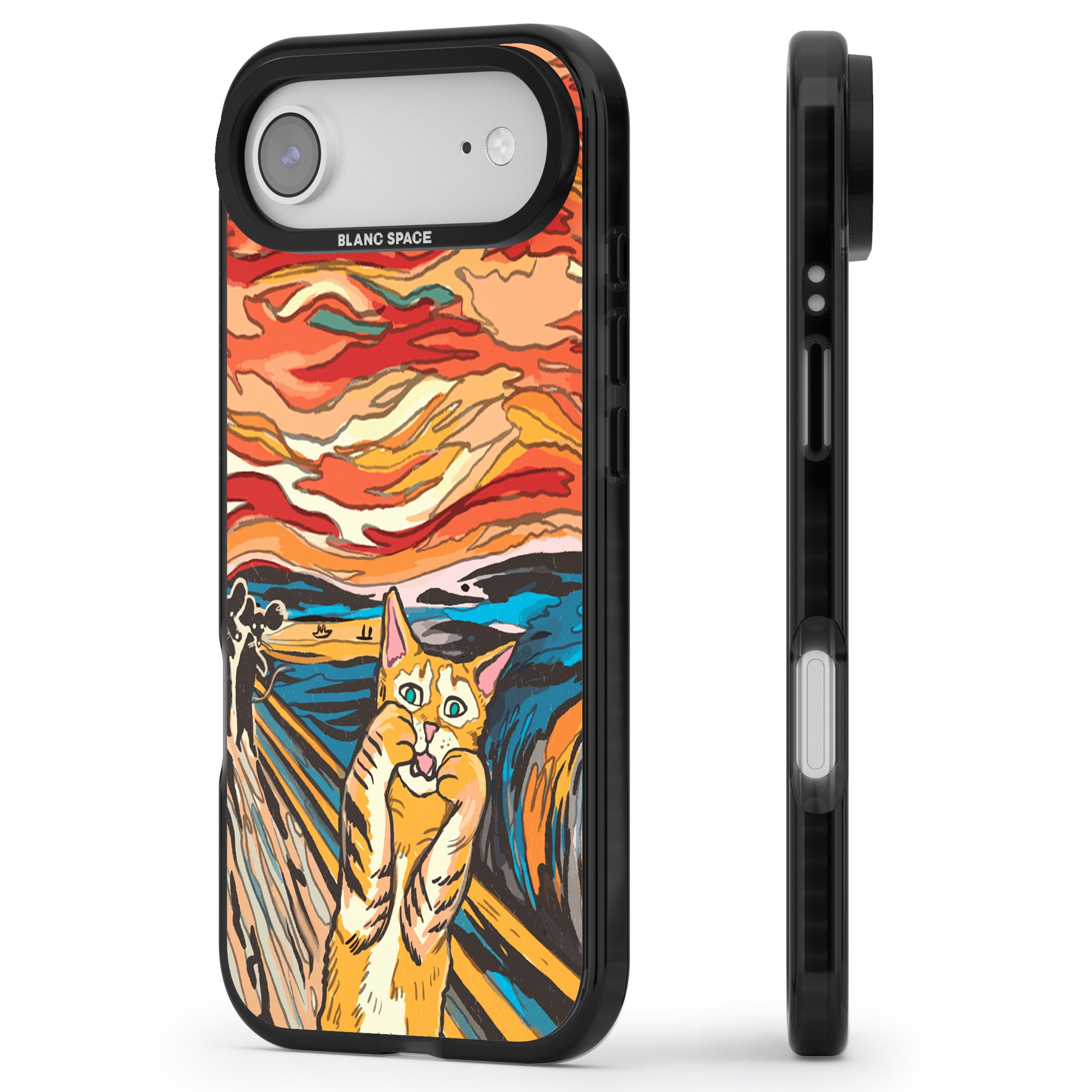 The Meow iPhone 17 Air Impact Pro Black Phone Case Side Profile