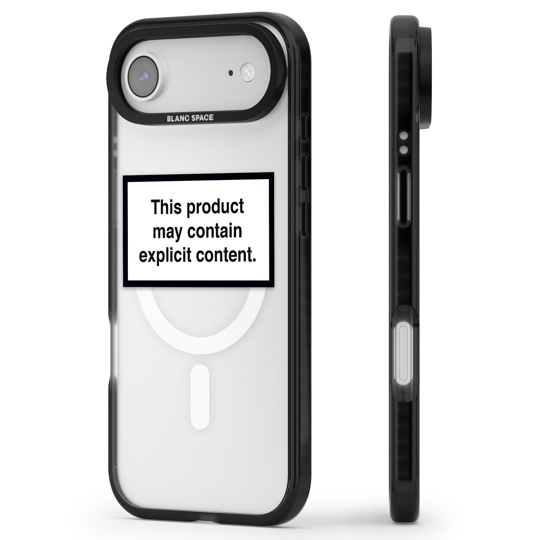 Contains Explicit Content iPhone 17 Air Impact Pro Black Phone Case Side Profile