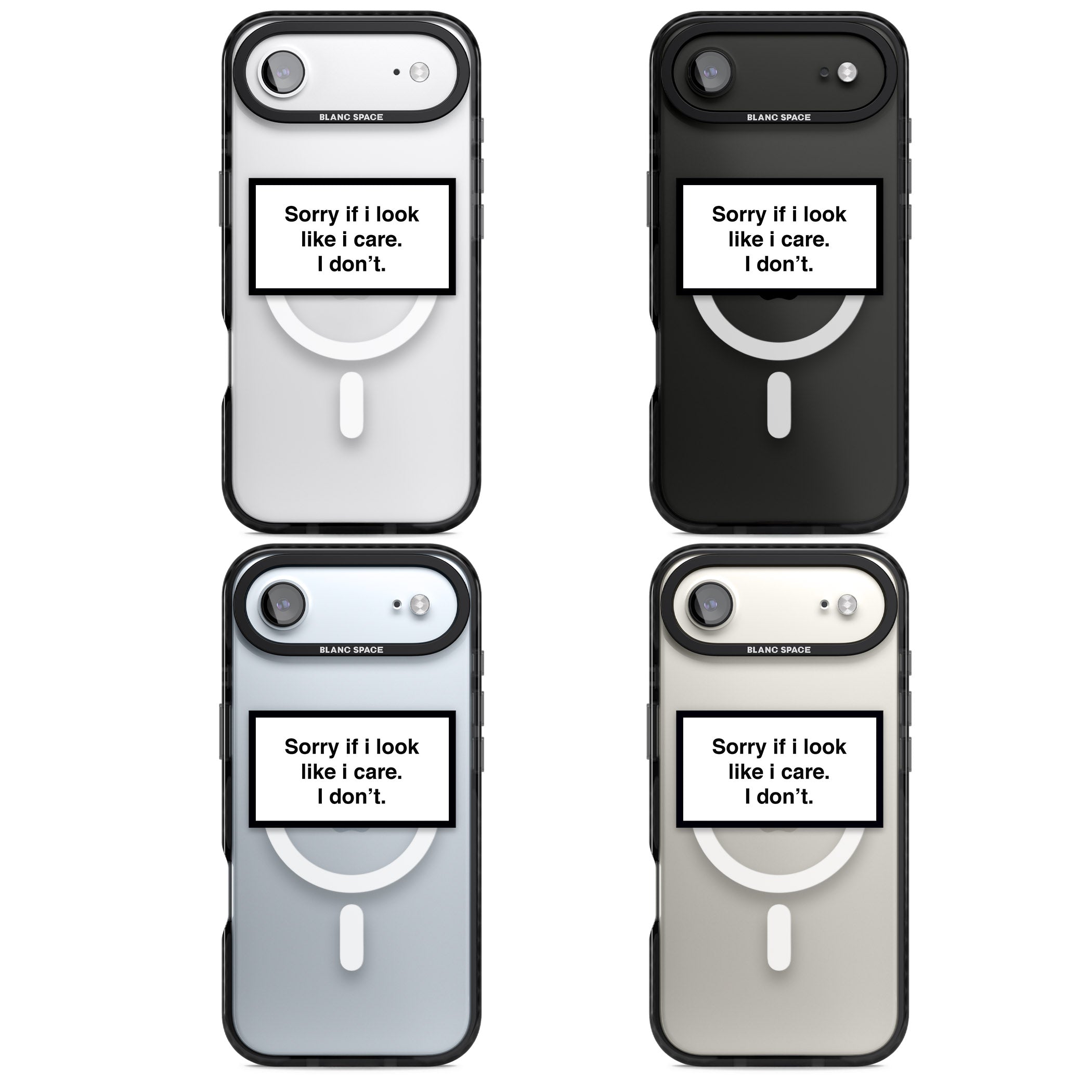 Sorry If I Look Like I Care iPhone 17 Air Impact Pro Black Phone Case APT Impact Protection