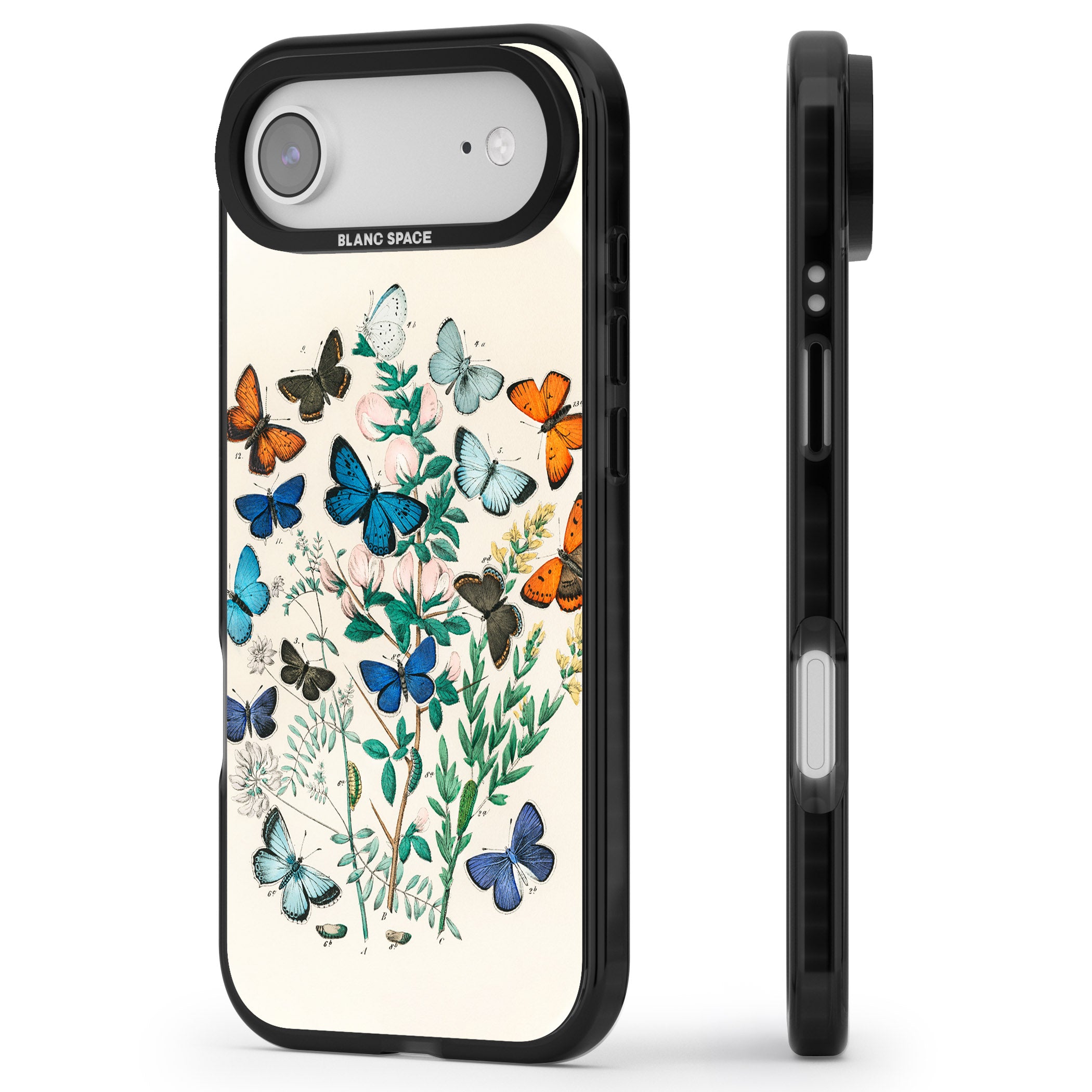 European Butterflies iPhone 17 Air Impact Pro Black Phone Case Side Profile