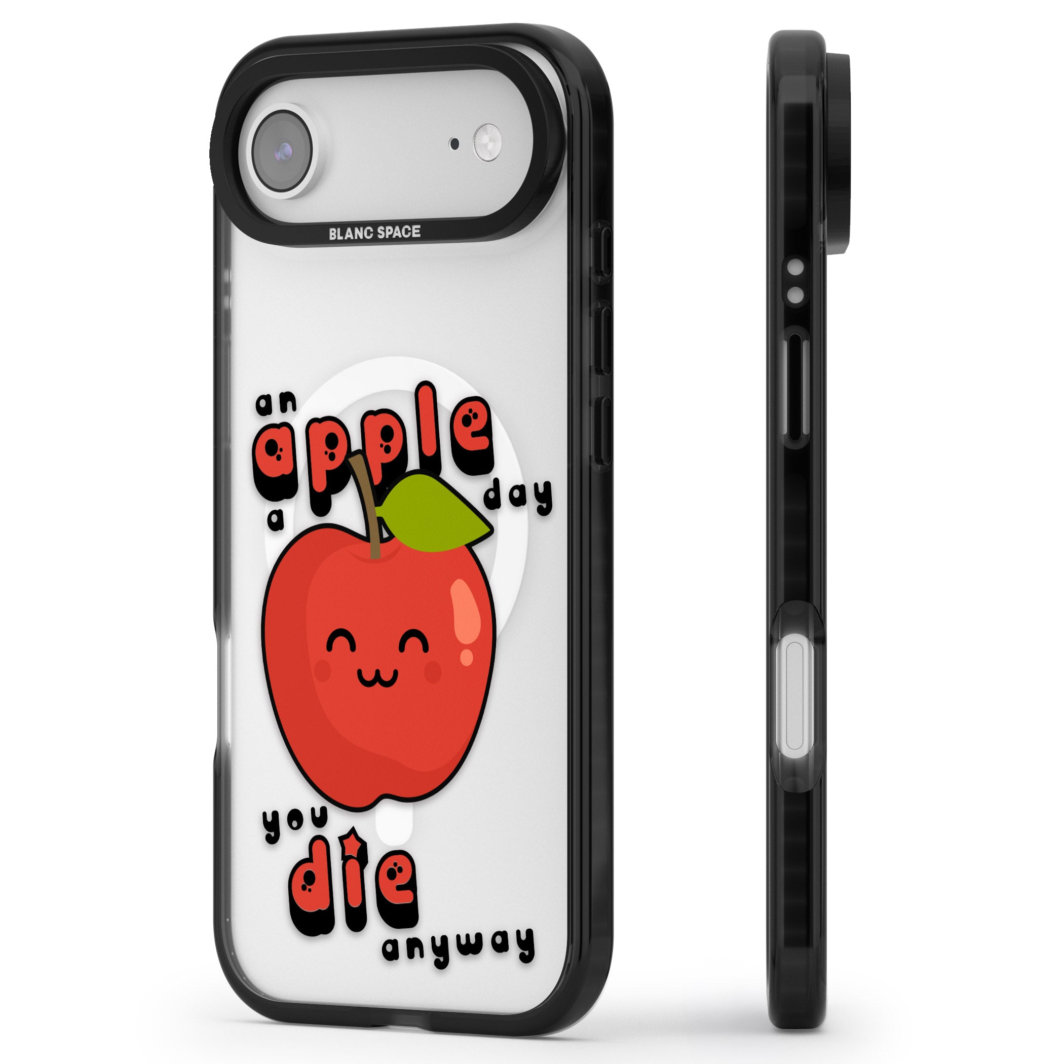 An Apple A Day iPhone 17 Air Impact Pro Black Phone Case Side Profile