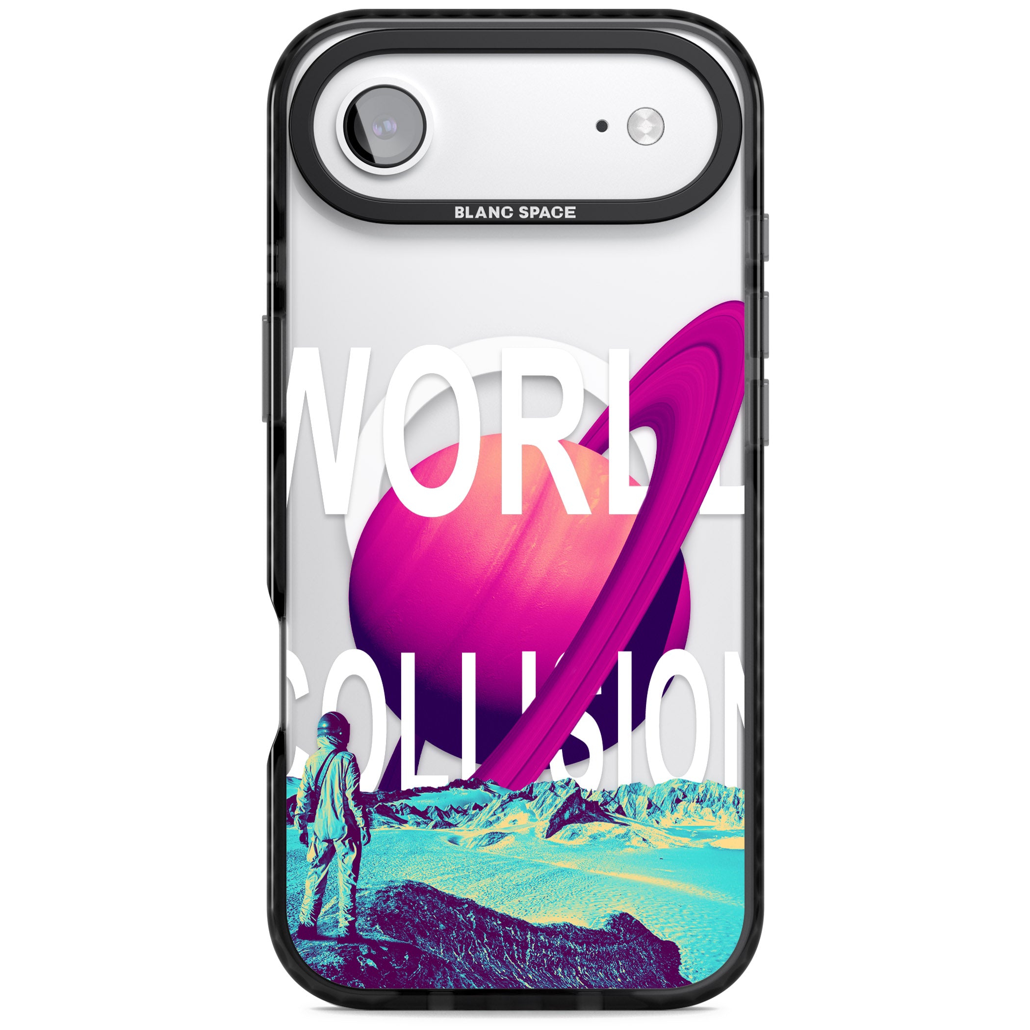 World Collision iPhone 17 Air Impact Pro Black Phone Case