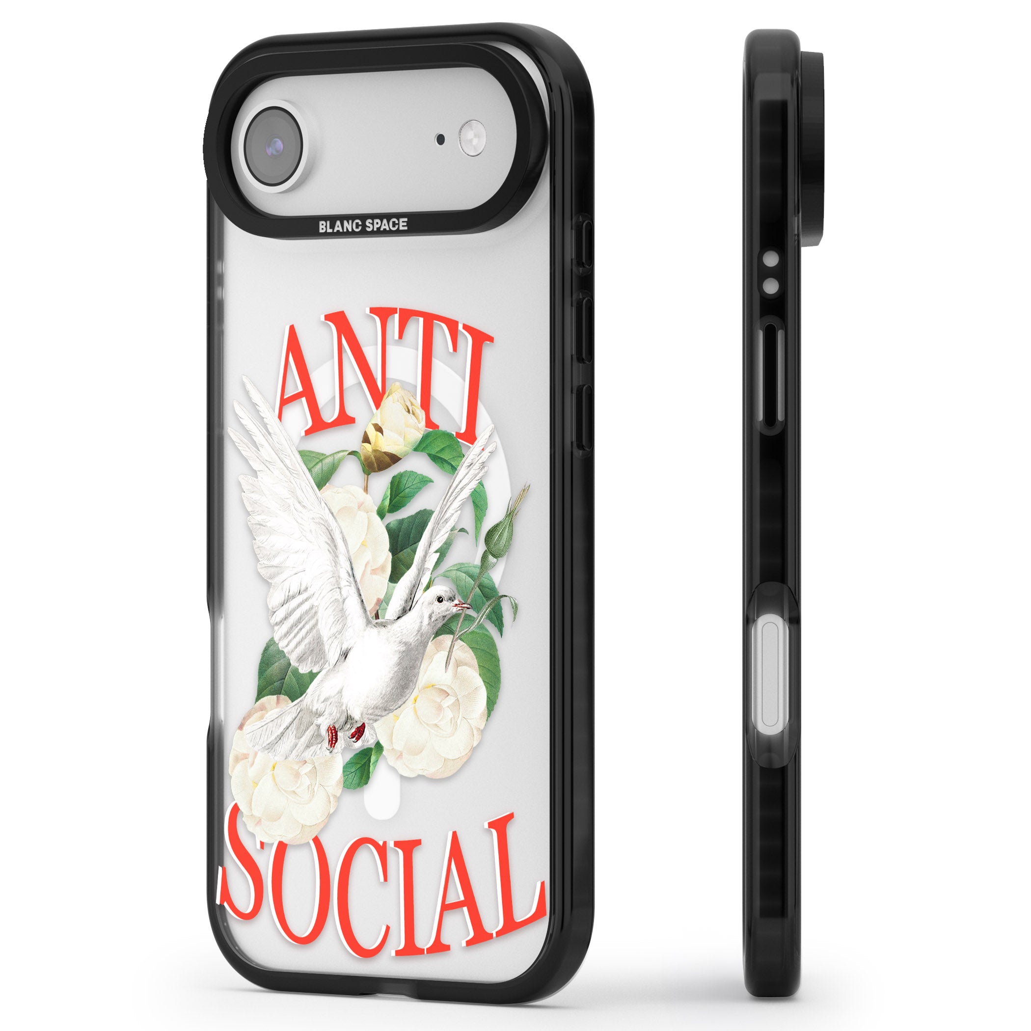 Anti Social iPhone 17 Air Impact Pro Black Phone Case Side Profile