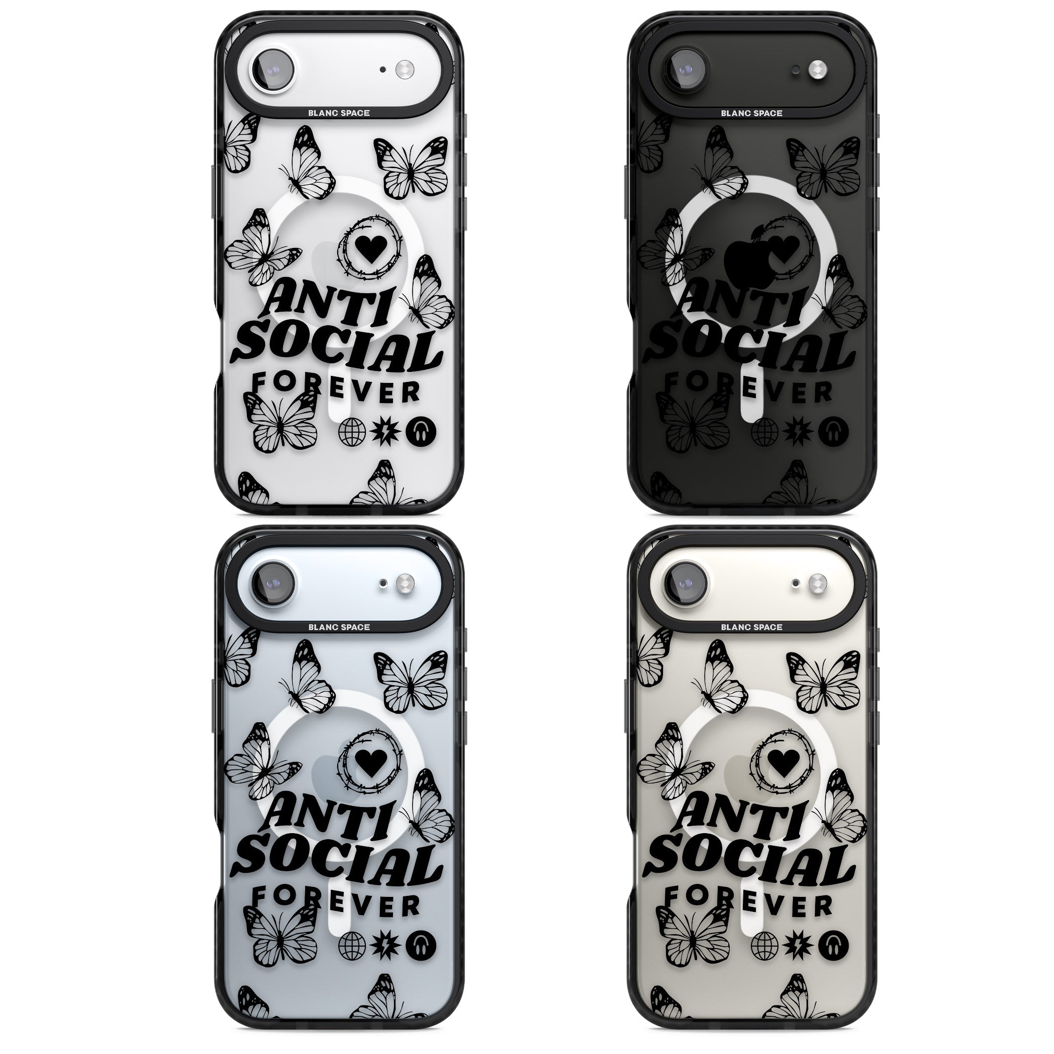 Anti Social Forever iPhone 17 Air Impact Pro Black Phone Case APT Impact Protection