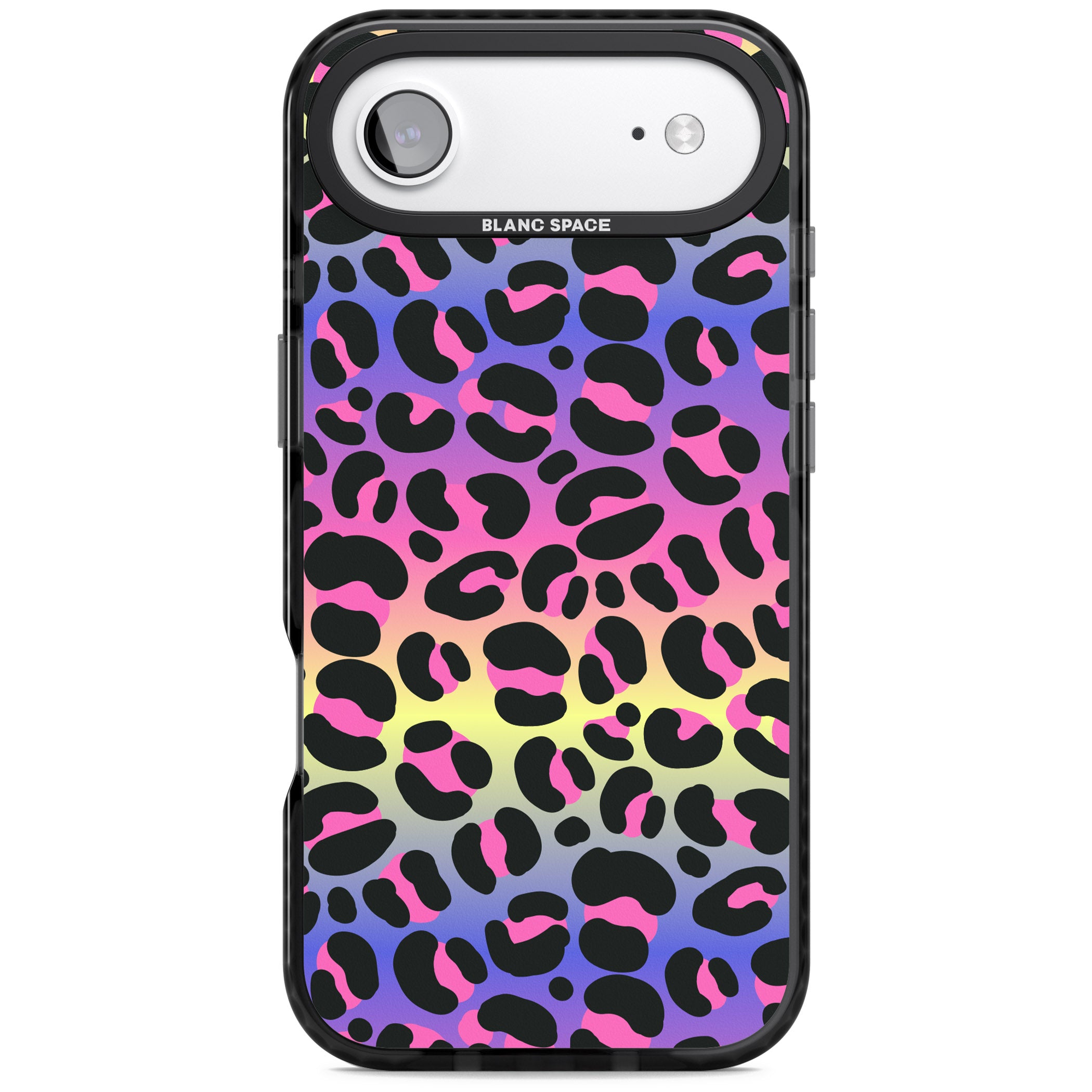 Rainbow Gradient Leopard iPhone 17 Air Impact Pro Black Phone Case