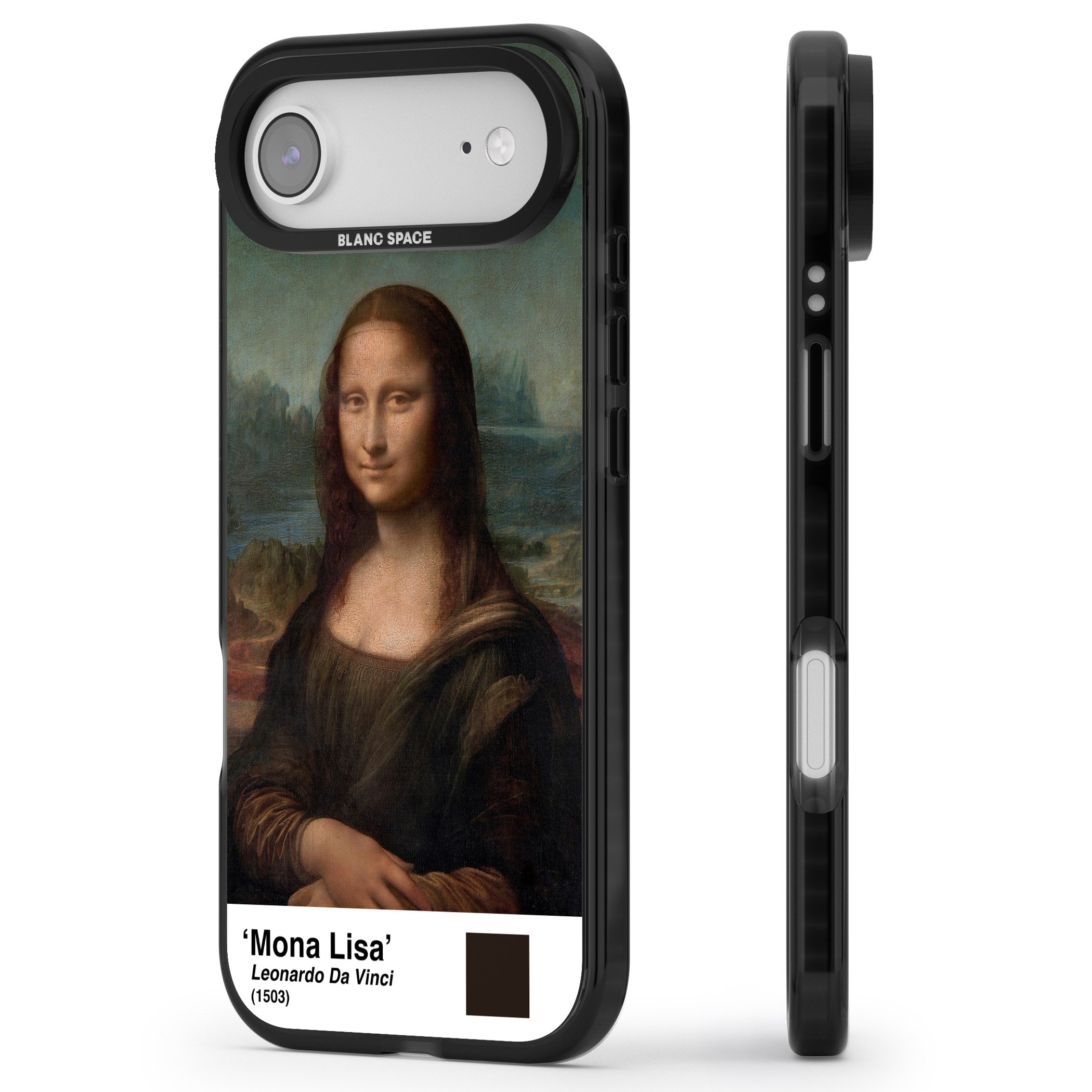 Mona Lisa iPhone 17 Air Impact Pro Black Phone Case Side Profile