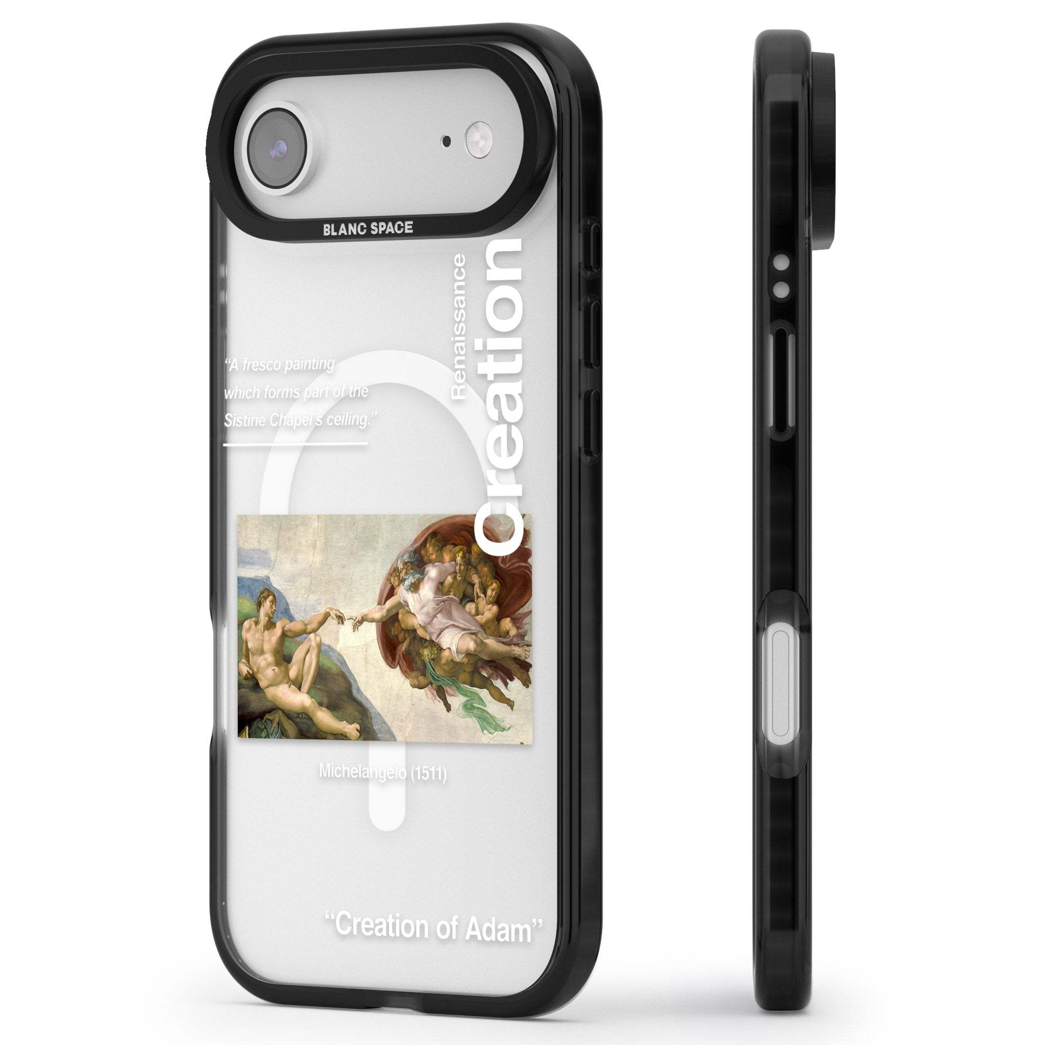 Creation Of Adam Michelangelo iPhone 17 Air Impact Pro Black Phone Case Side Profile