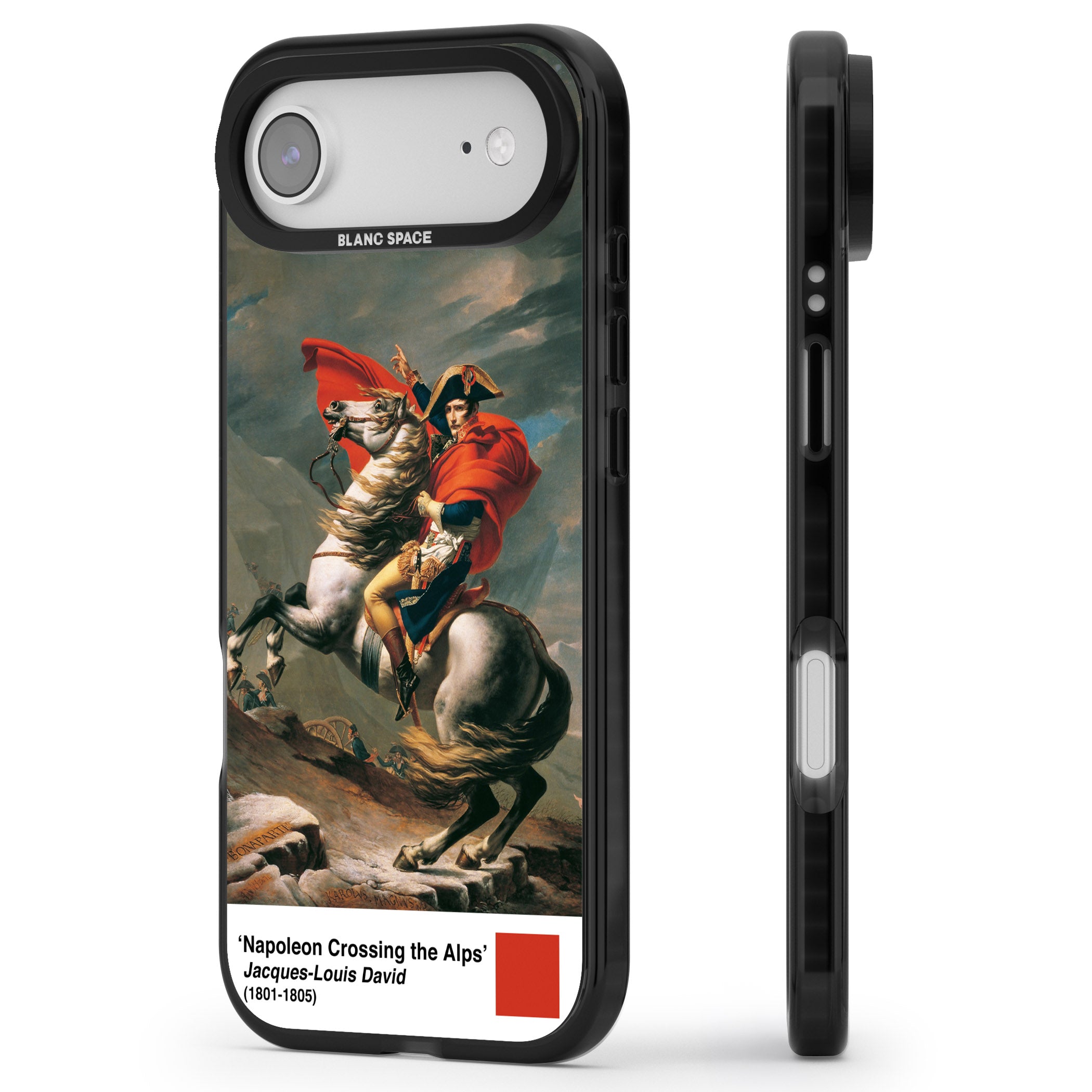 Napoleon Crossing The Alps iPhone 17 Air Impact Pro Black Phone Case Side Profile
