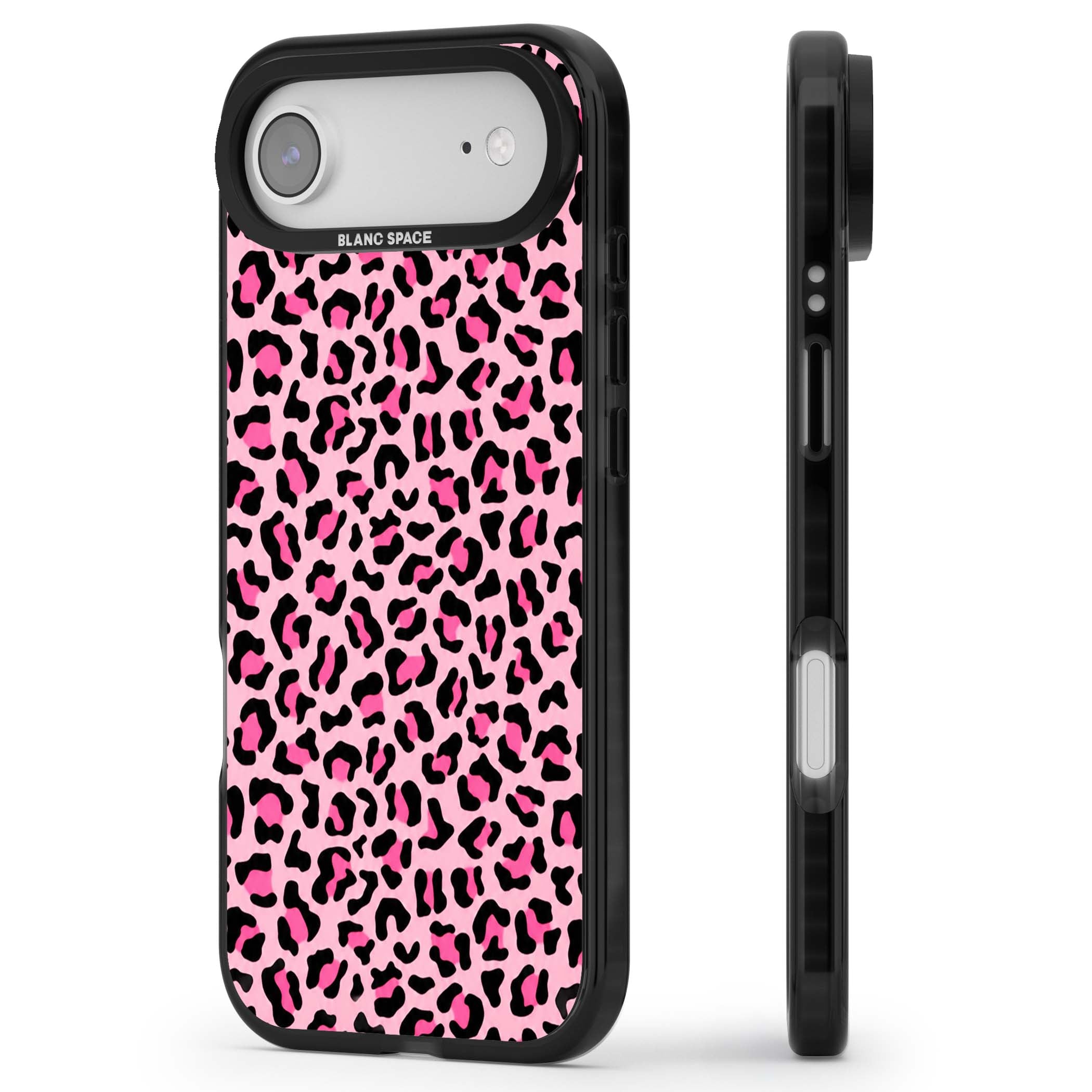 Pink Leopard baddie iPhone case | Black Impact Magsafe case for iPhone Air