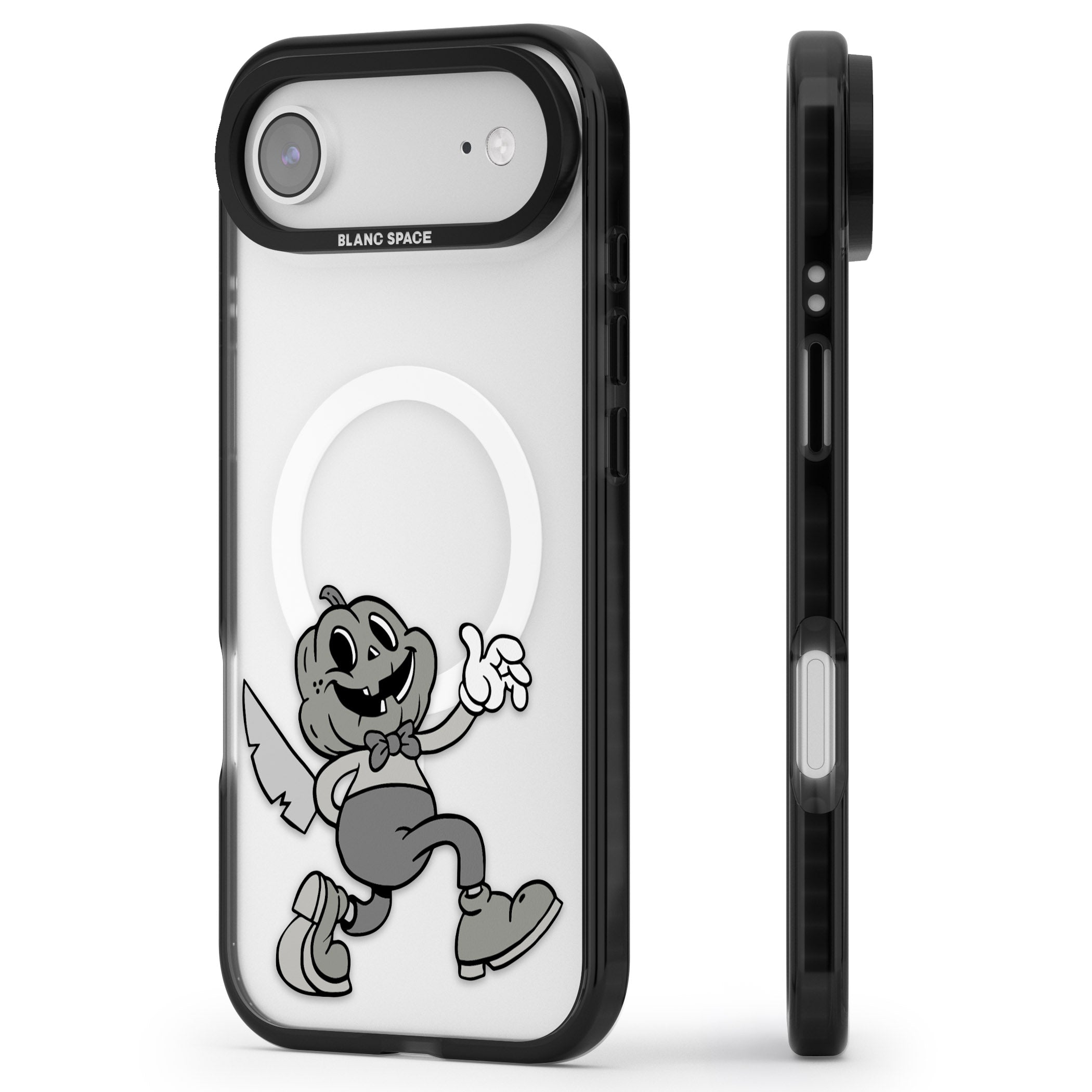 Jack O' Slasher iPhone 17 Air Impact Pro Black Phone Case Side Profile
