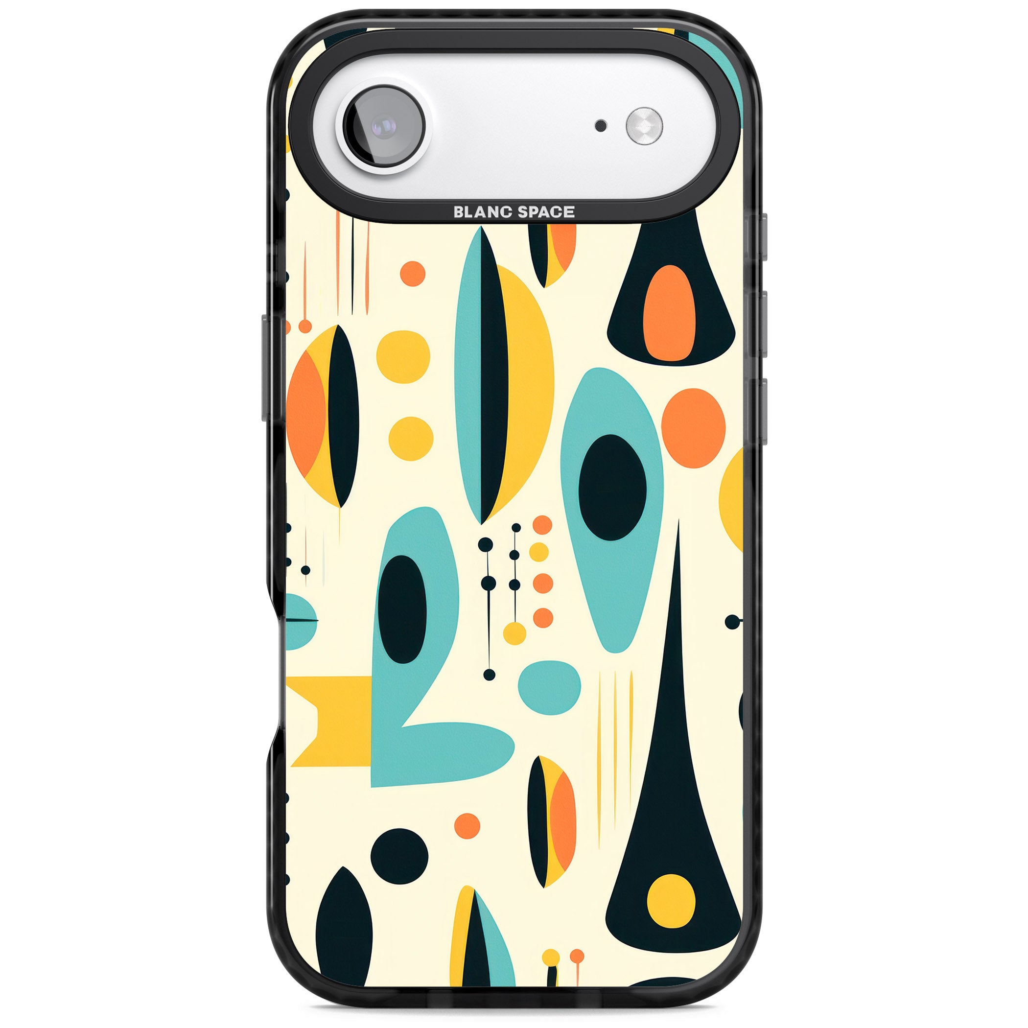 Mid Century Atomic Pattern iPhone 17 Air Impact Pro Black Phone Case