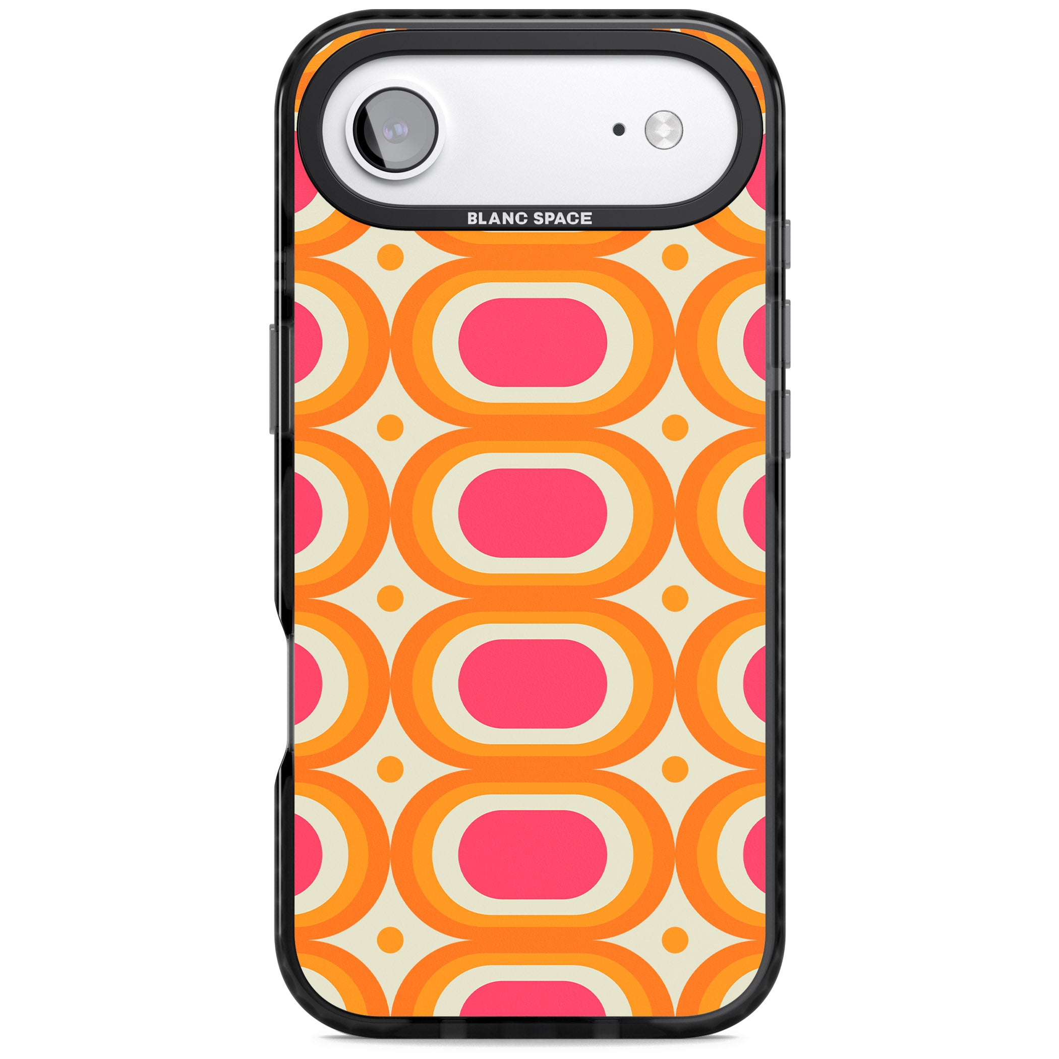 Groovy 60S Shape Pattern iPhone 17 Air Impact Pro Black Phone Case