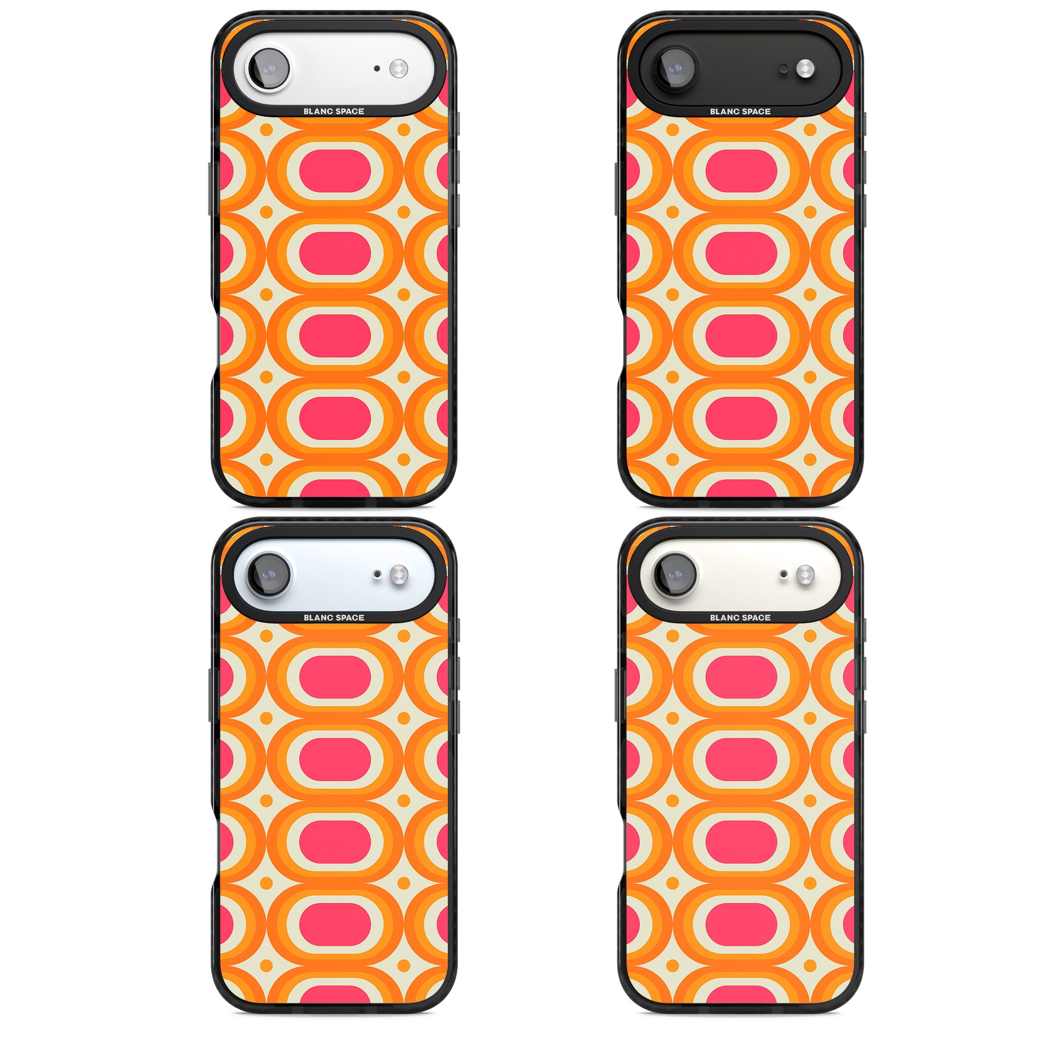 Groovy 60S Shape Pattern iPhone 17 Air Impact Pro Black Phone Case APT Impact Protection