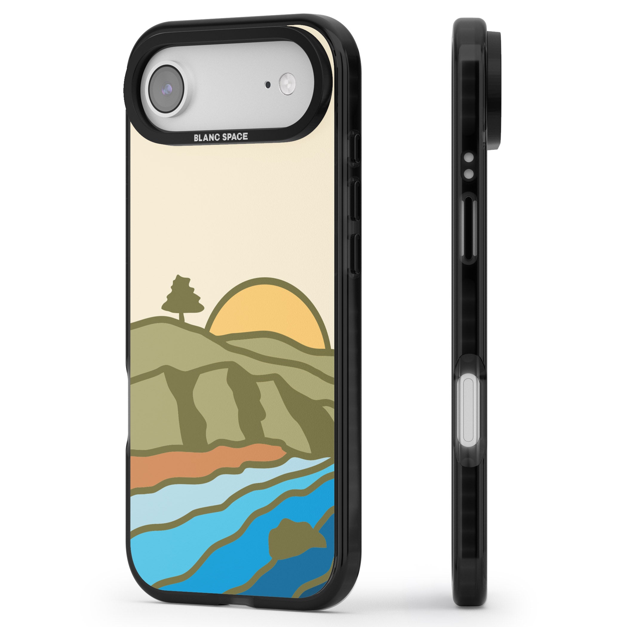 North Sunset iPhone 17 Air Impact Pro Black Phone Case Side Profile