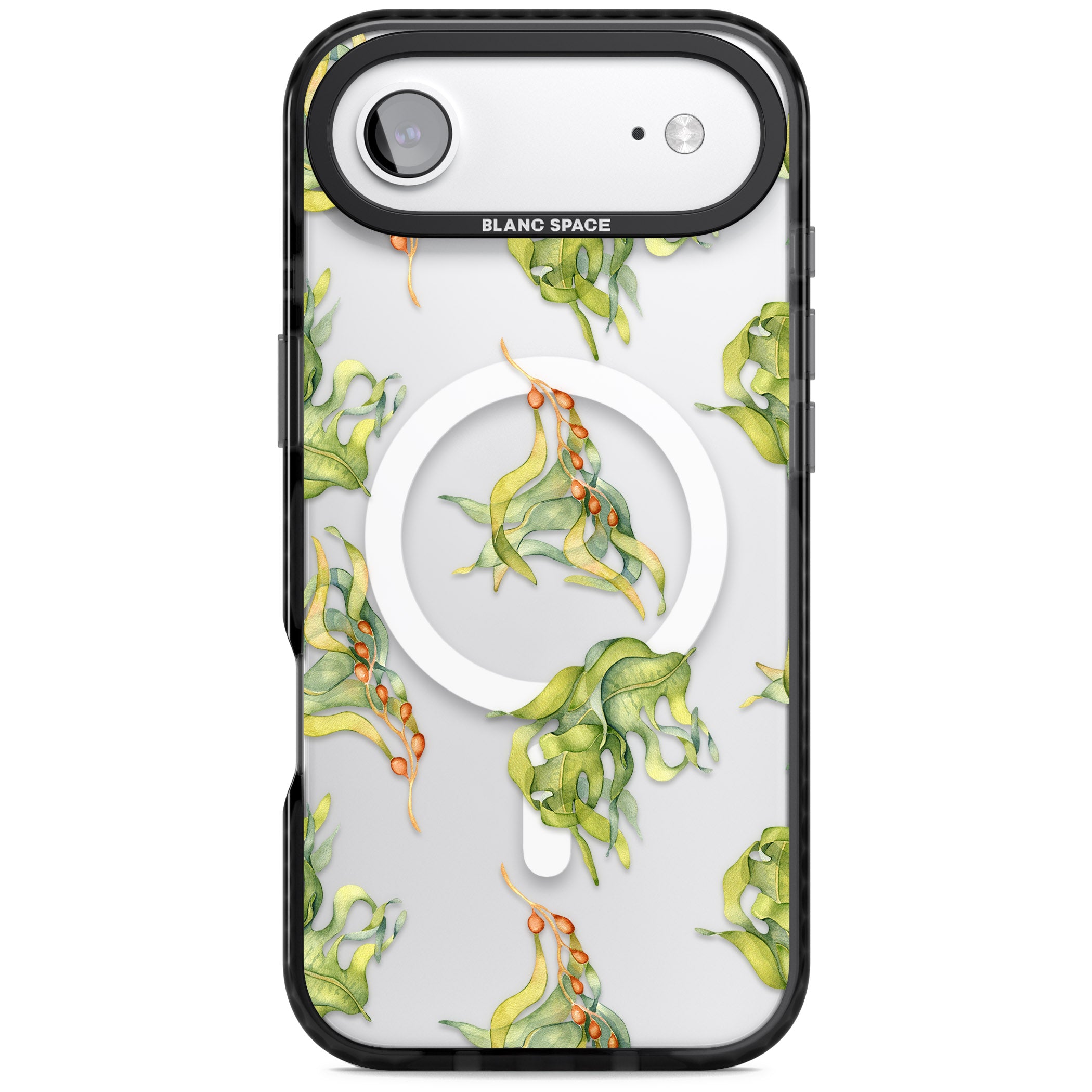 Flowing Seaweed Watercolor iPhone 17 Air Impact Pro Black Phone Case