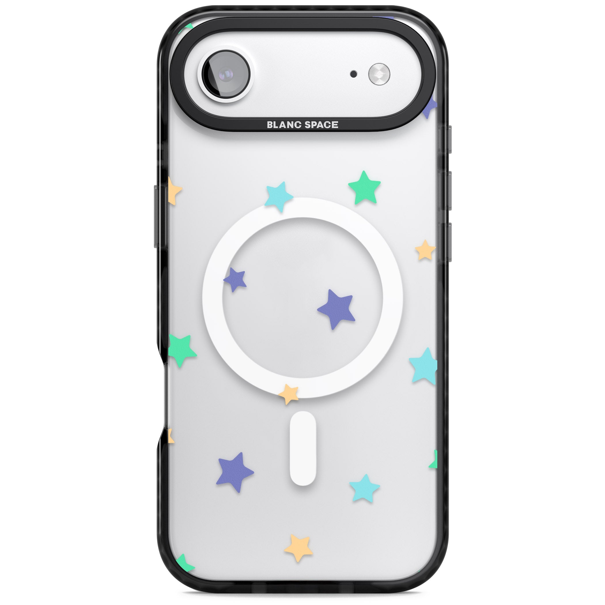 Pastel Star Pattern iPhone 17 Air Impact Pro Black Phone Case