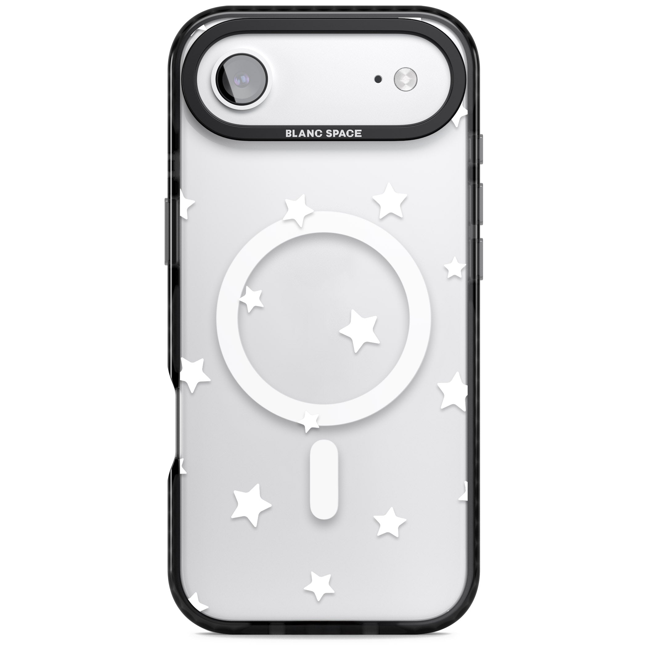 Starry Night White Stars iPhone 17 Air Impact Pro Black Phone Case
