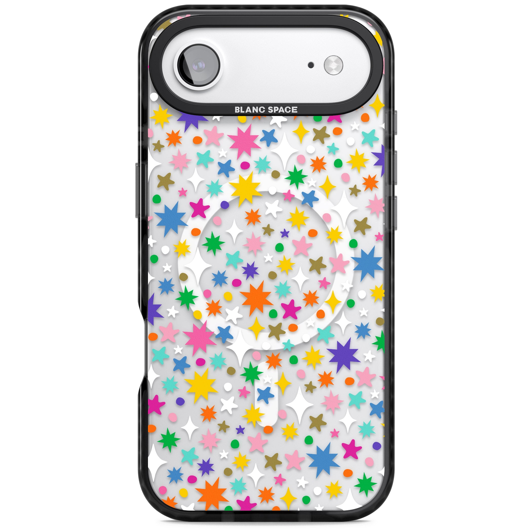 Rainbow Starburst iPhone 17 Air Impact Pro Black Phone Case