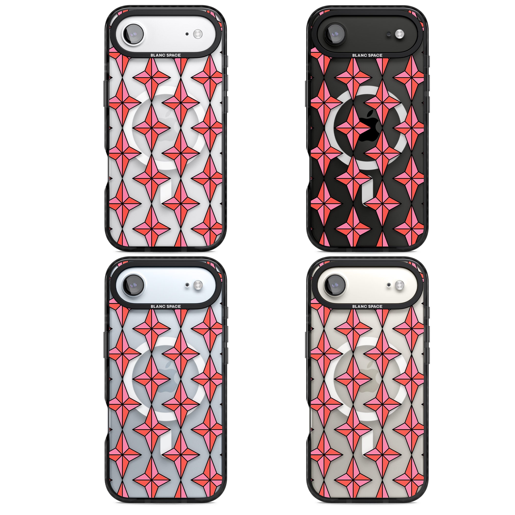 Rose Stars Pattern (Clear) iPhone 17 Air Impact Pro Black Phone Case APT Impact Protection