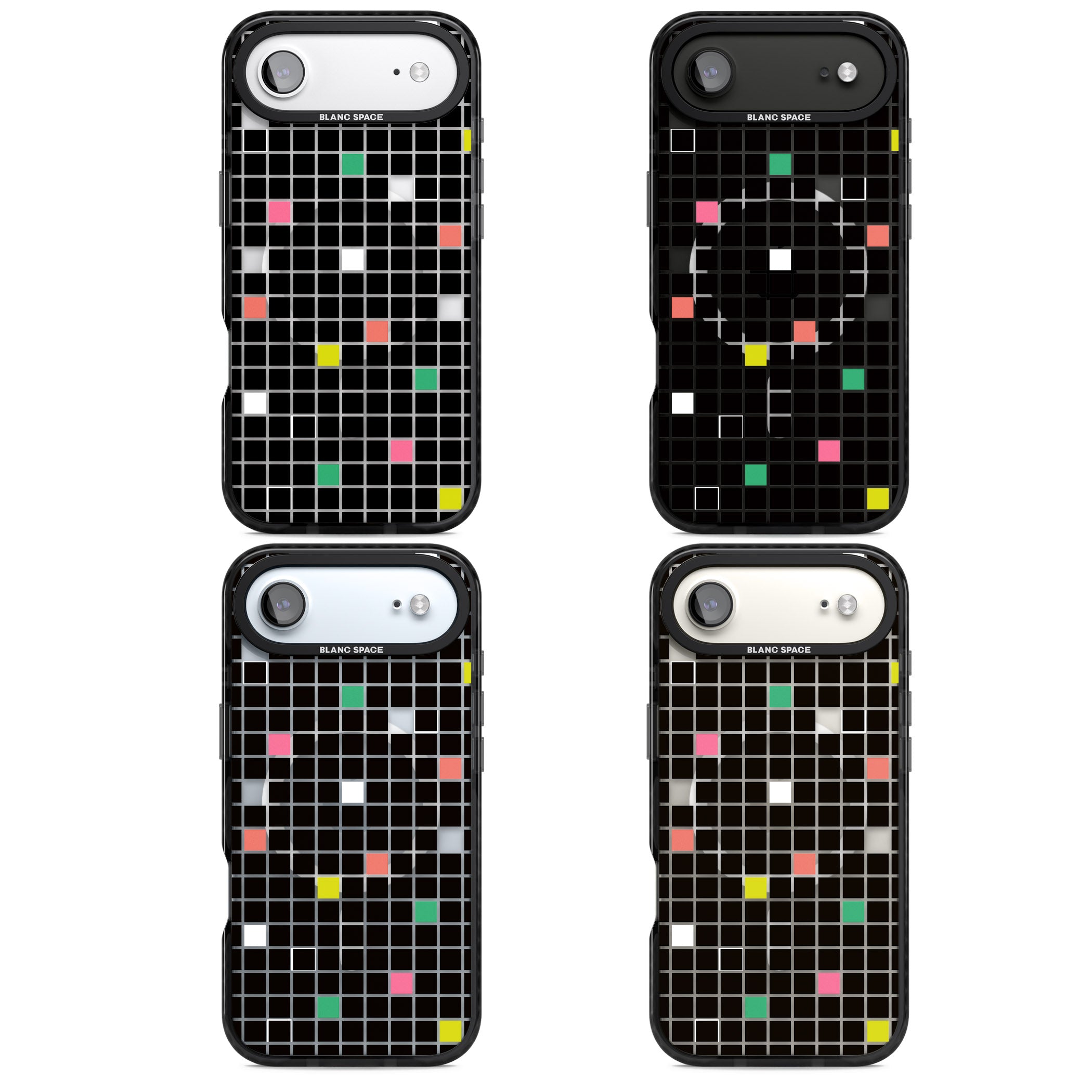 Vibrant Black Geometric Grid iPhone 17 Air Impact Pro Black Phone Case APT Impact Protection