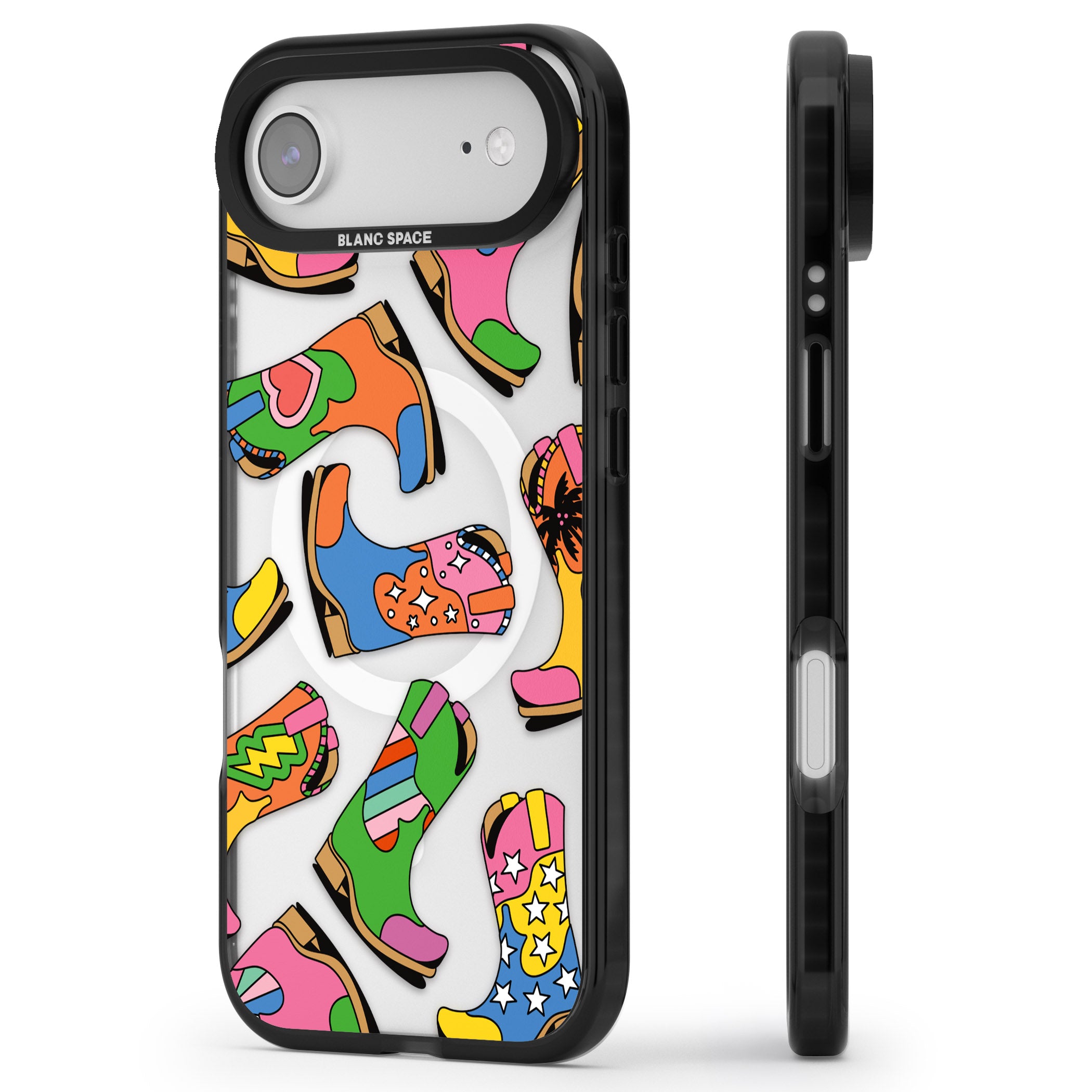 Starburst Boots iPhone 17 Air Impact Pro Black Phone Case Side Profile