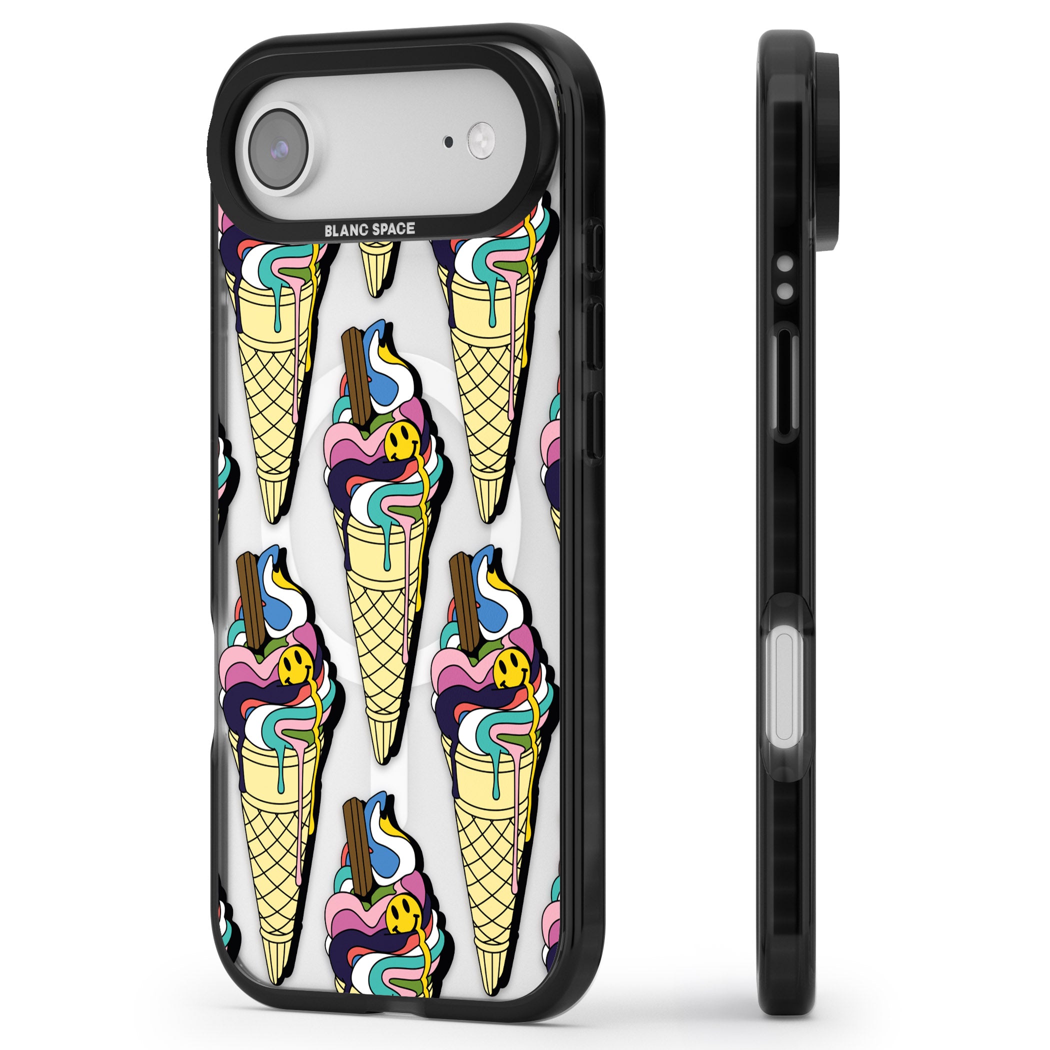 Trip & Drip Ice Cream iPhone 17 Air Impact Pro Black Phone Case Side Profile
