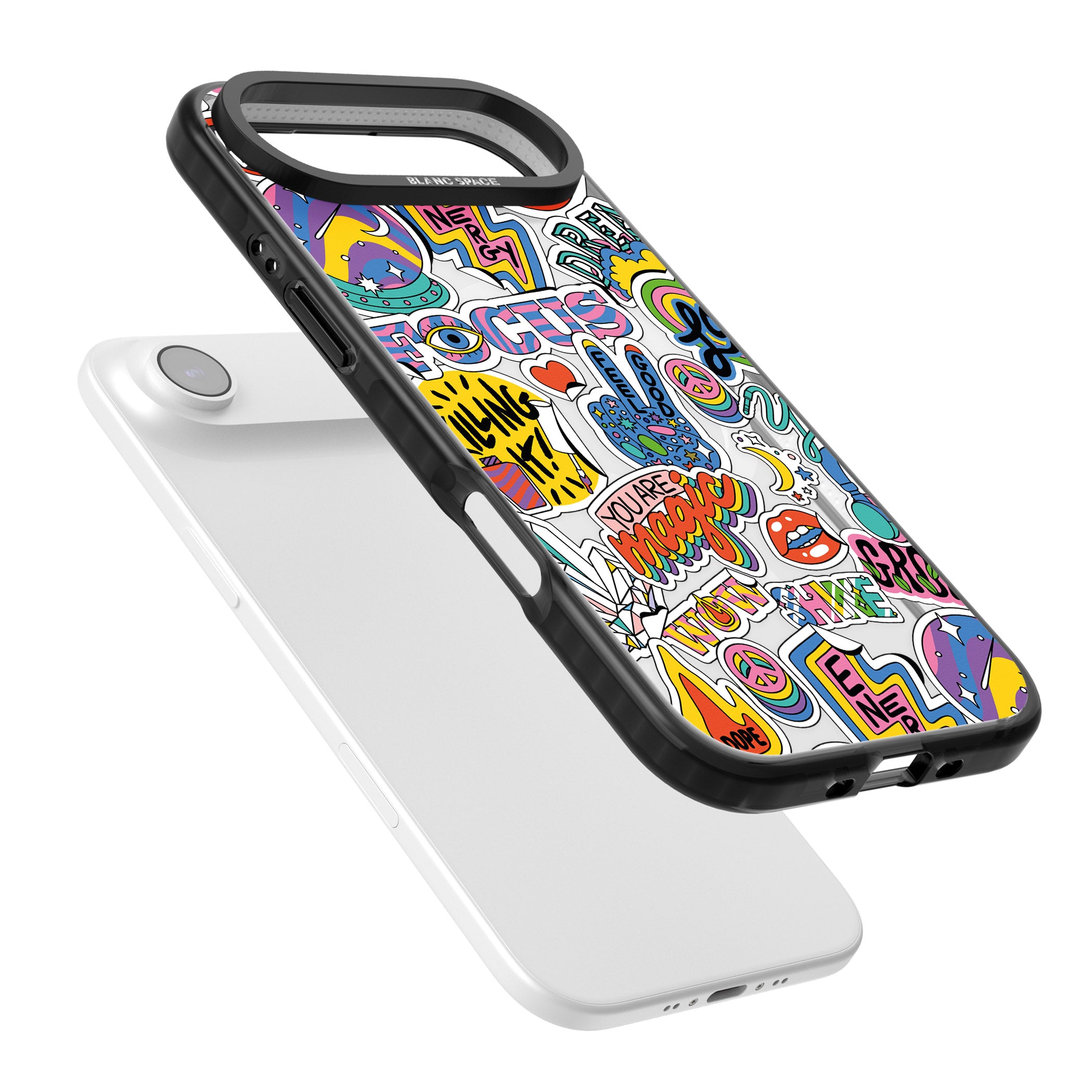Magic Sticker Collage iPhone 17 Air Impact Pro Black Phone Case Colours