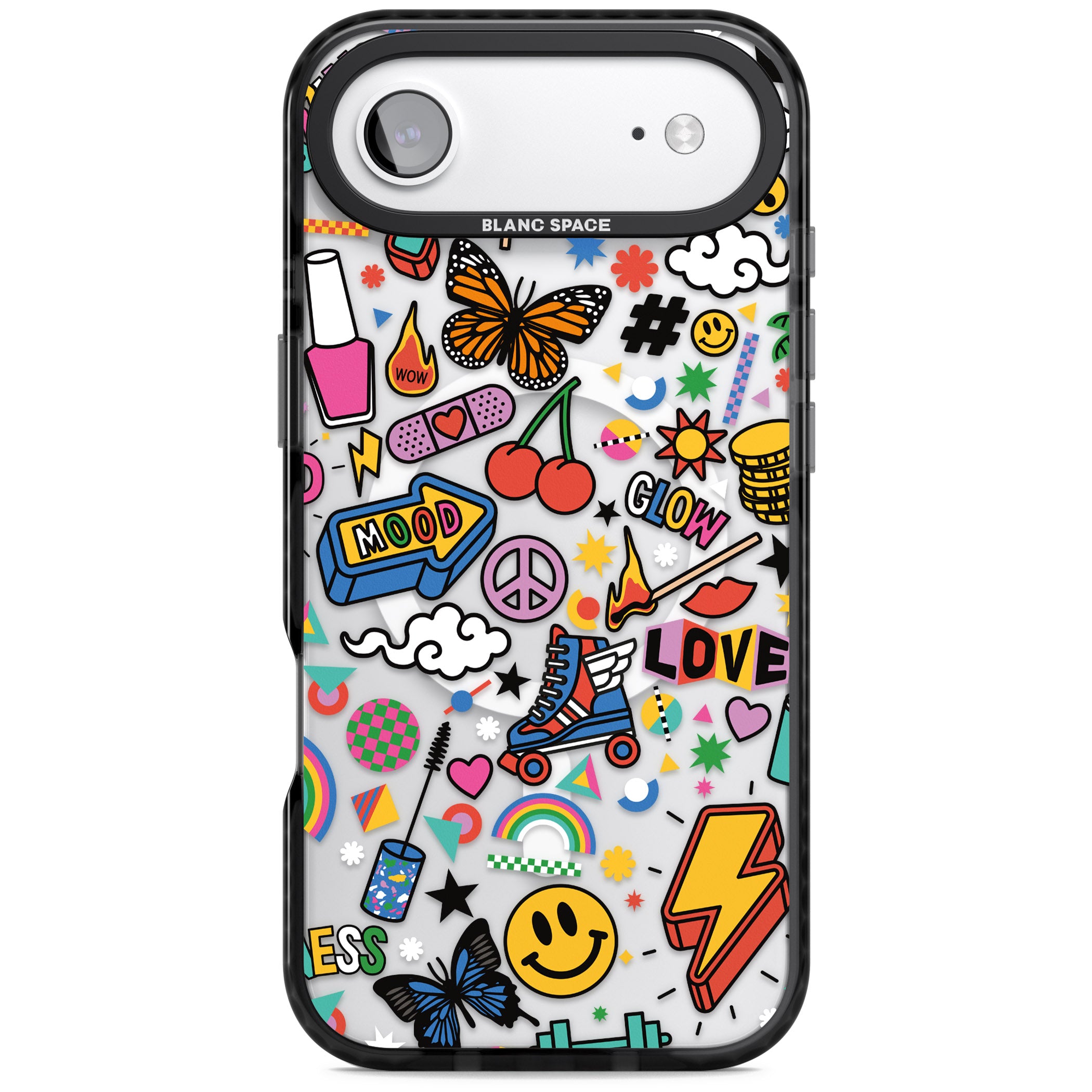 Electric Love iPhone 17 Air Impact Pro Black Phone Case