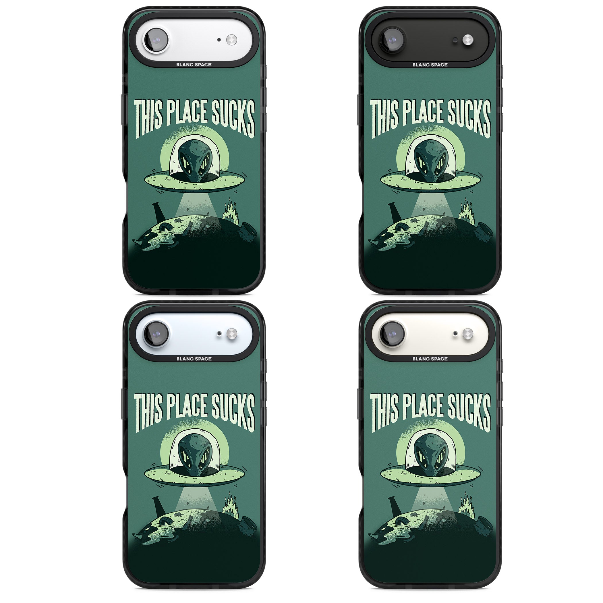 Earth Sucks iPhone 17 Air Impact Pro Black Phone Case APT Impact Protection