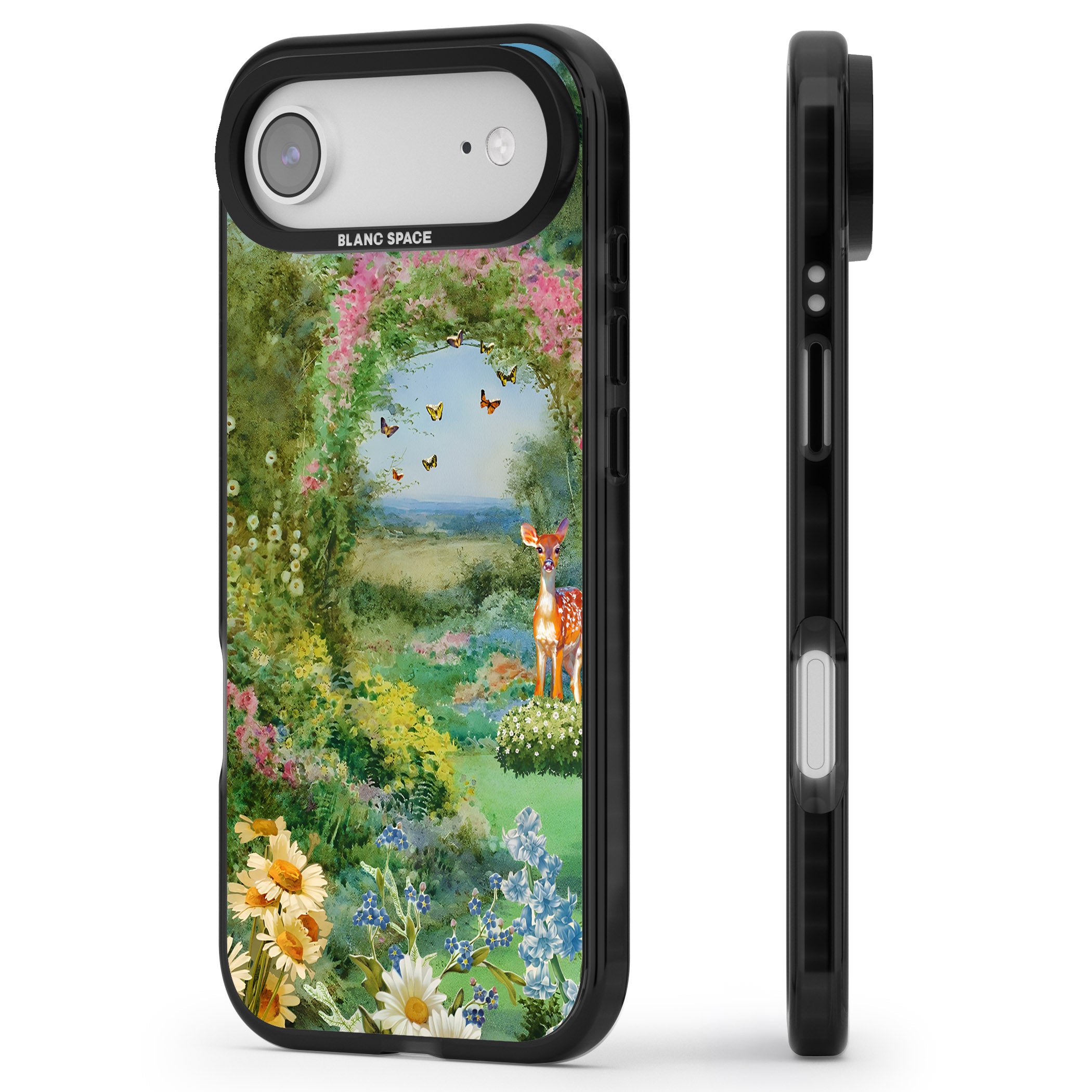 Flourishing Meadow iPhone 17 Air Impact Pro Black Phone Case Side Profile
