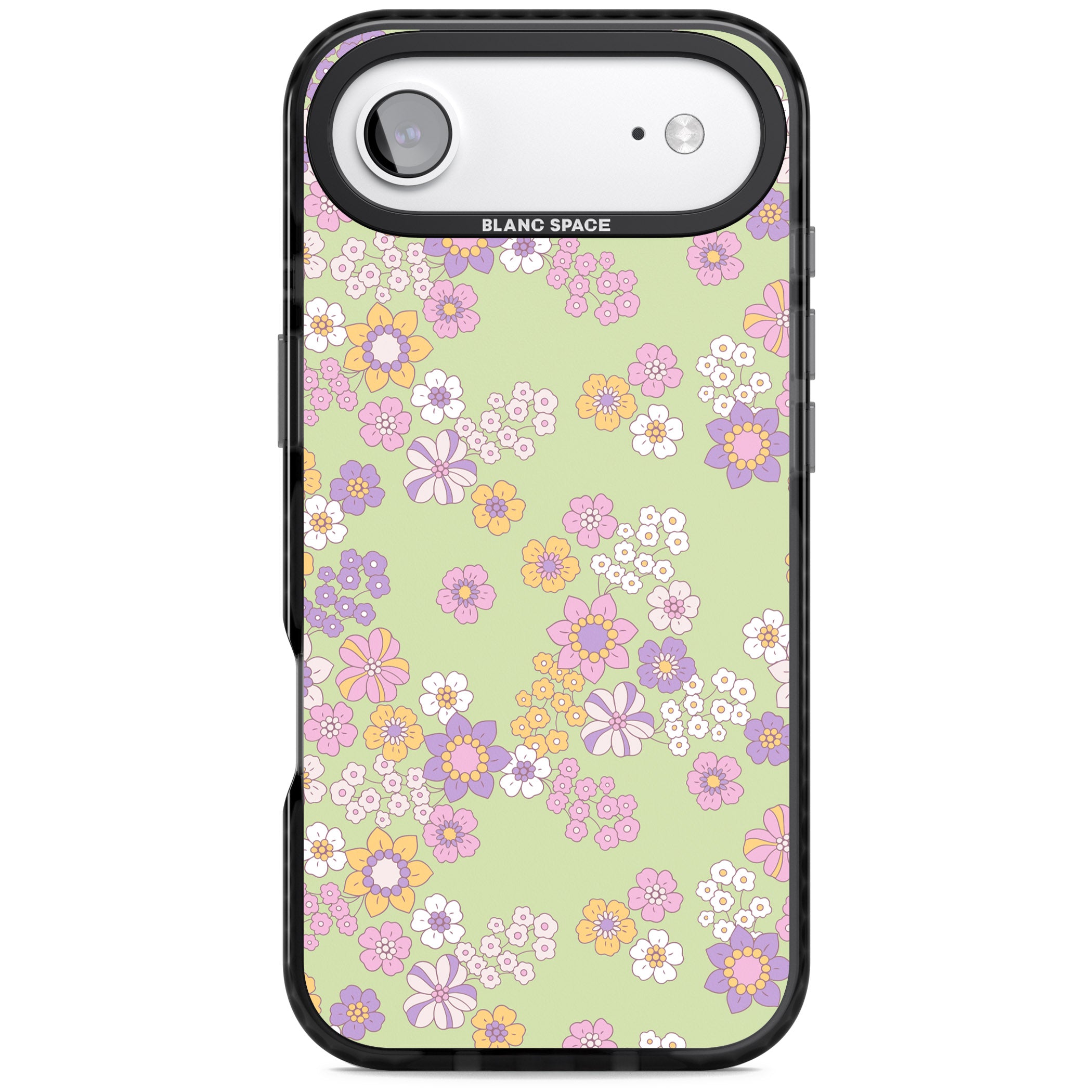 Grass Green Flowers iPhone 17 Air Impact Pro Black Phone Case