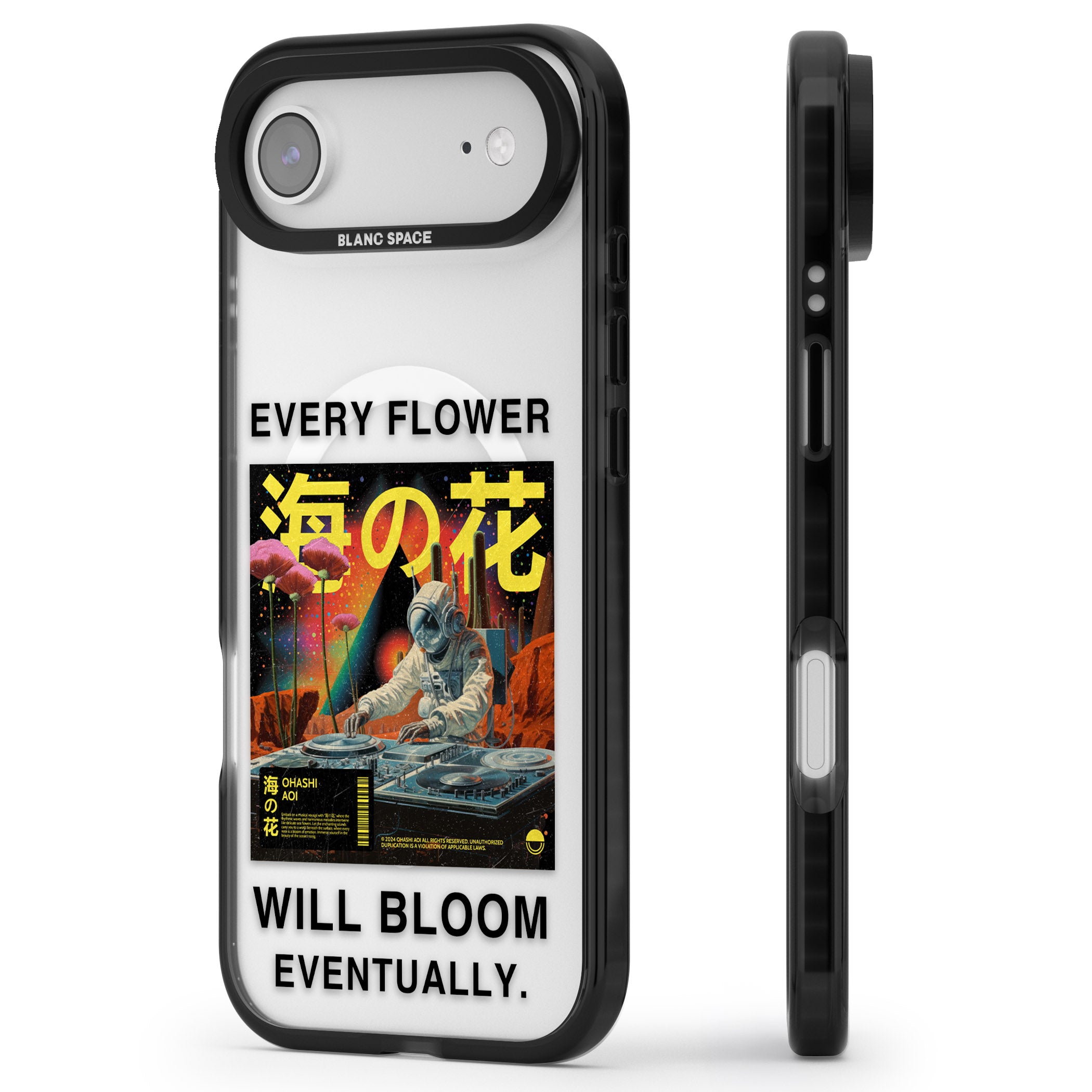 Every Flower Will Bloom Eventually iPhone 17 Air Impact Pro Black Phone Case Side Profile