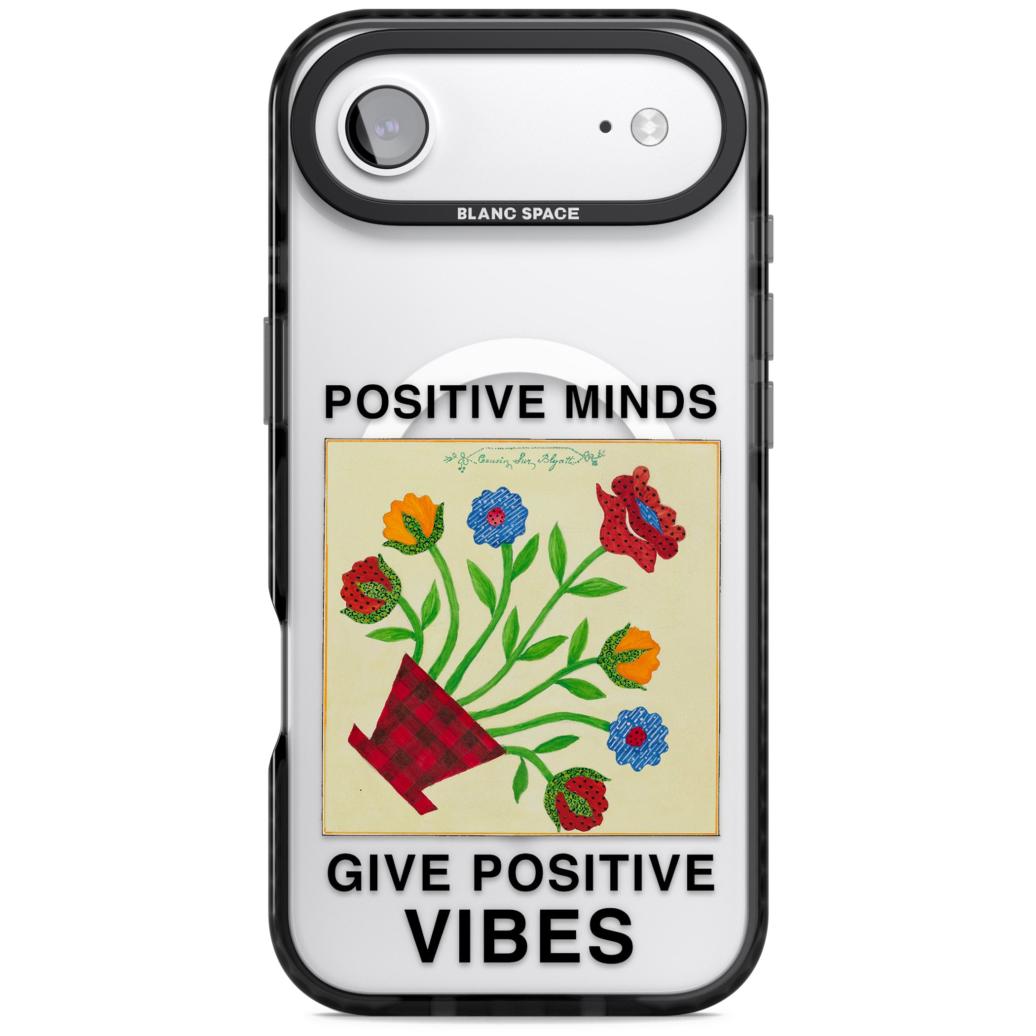 Positive Minds Give Positive Vibes iPhone 17 Air Impact Pro Black Phone Case