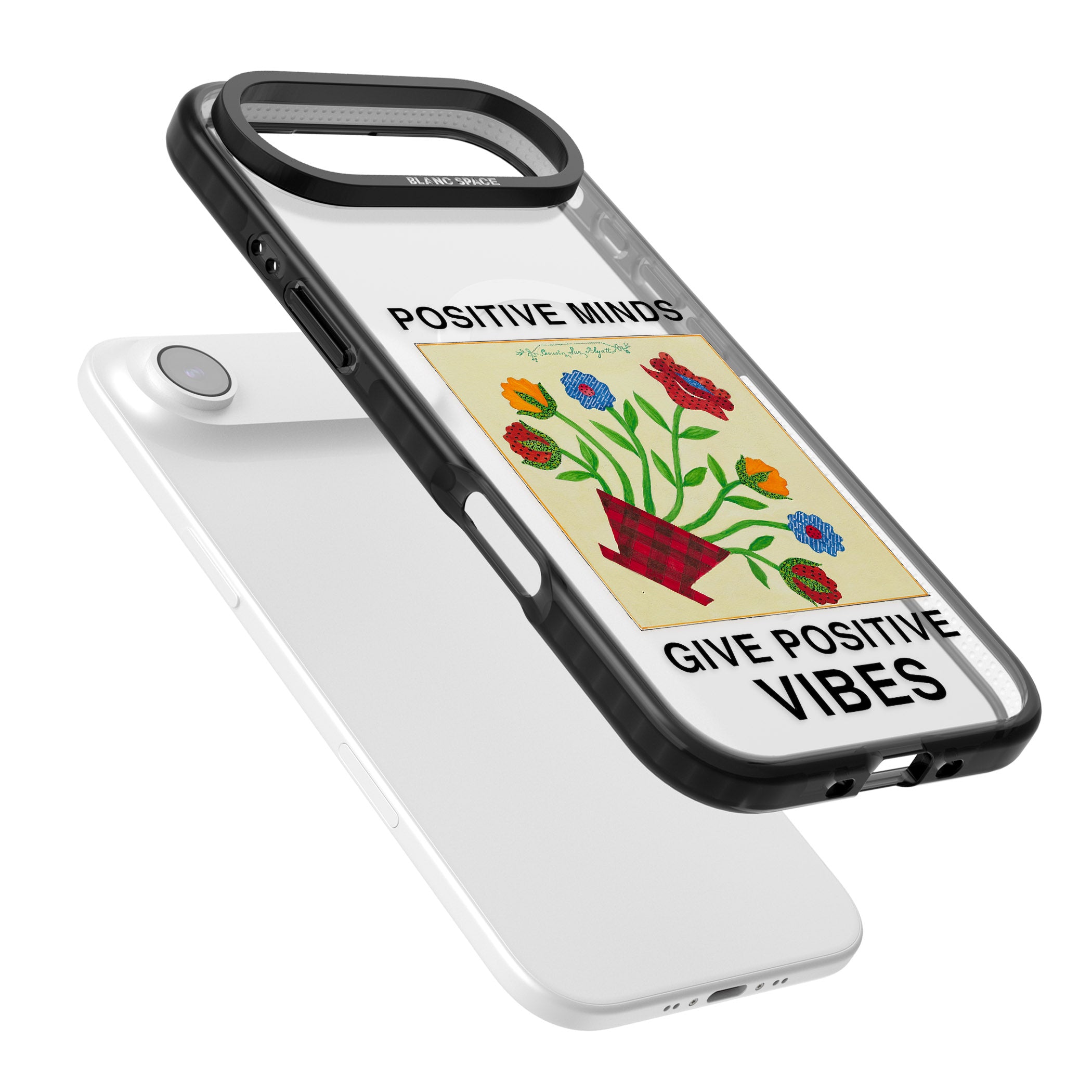 Positive Minds Give Positive Vibes iPhone 17 Air Impact Pro Black Phone Case Colours