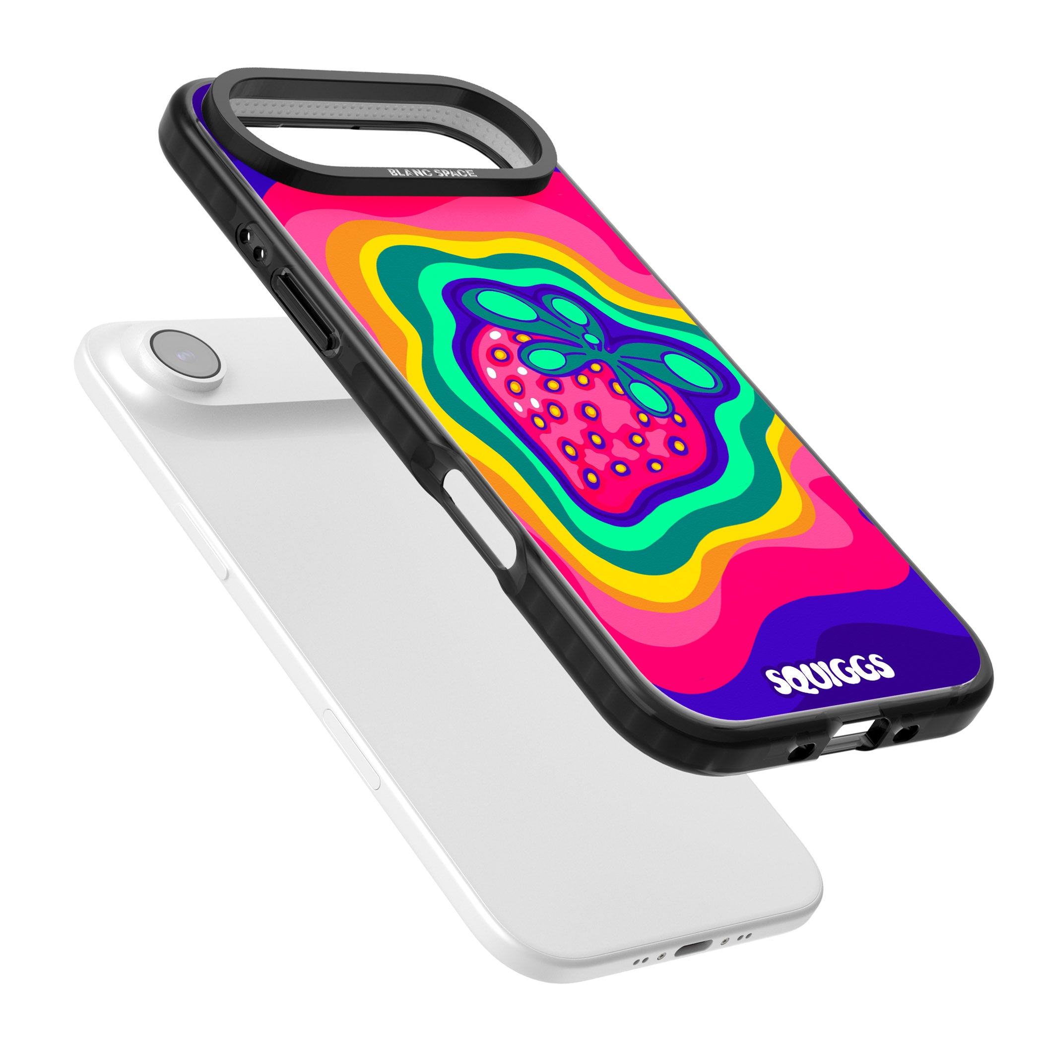 Strawberry Rainbow iPhone 17 Air Impact Pro Black Phone Case Colours