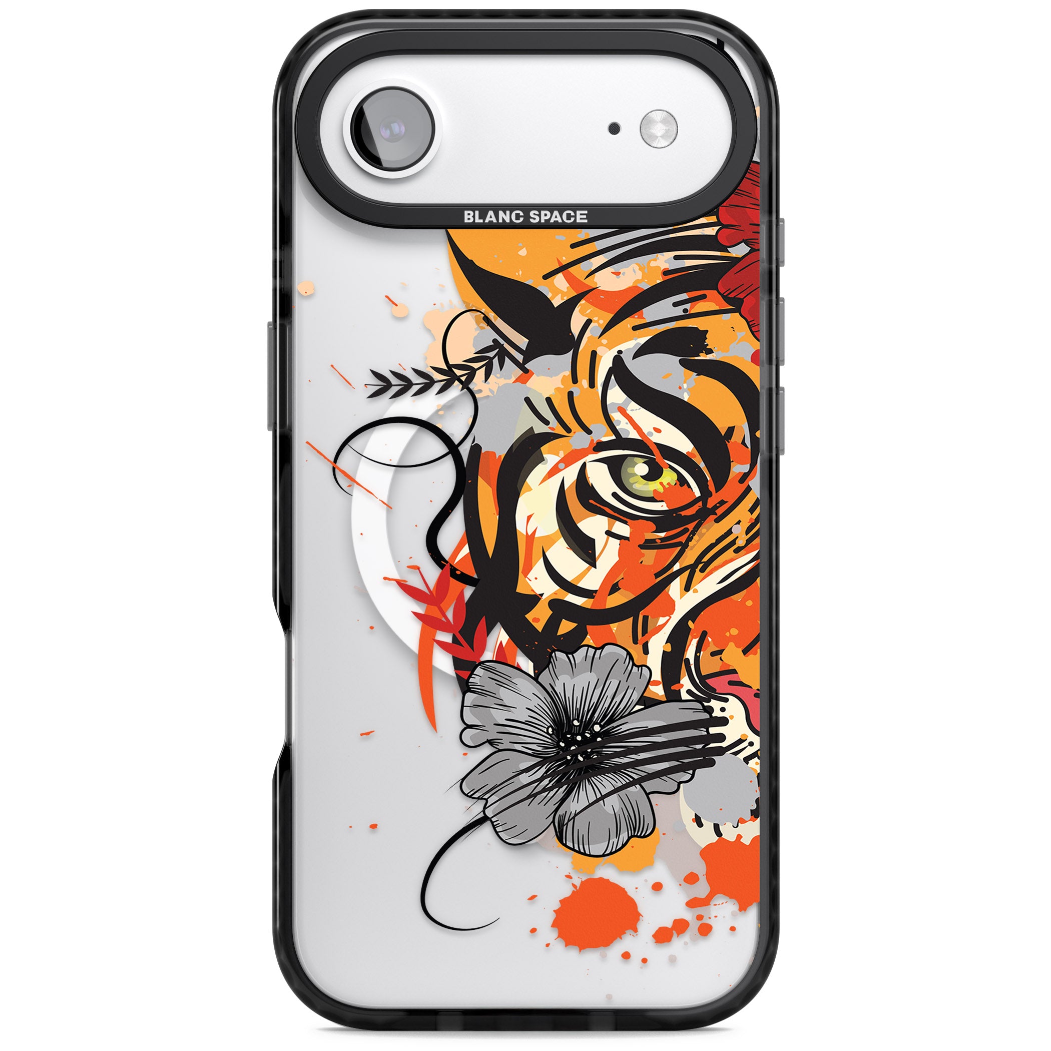 Sugar Skull Tiger iPhone 17 Air Impact Pro Black Phone Case