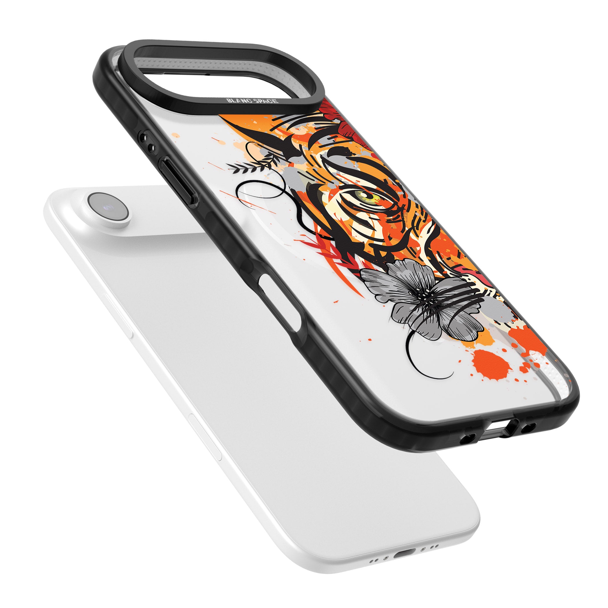 Sugar Skull Tiger iPhone 17 Air Impact Pro Black Phone Case Colours