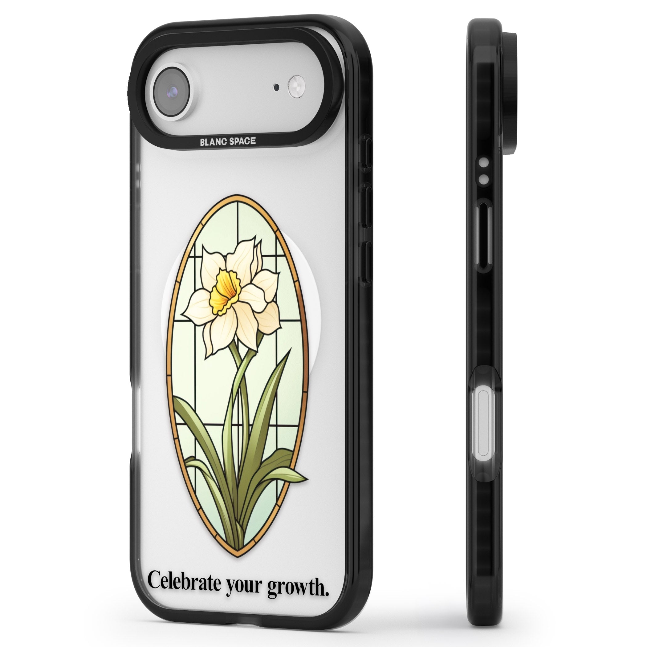 Celebrate Your Growth iPhone 17 Air Impact Pro Black Phone Case Side Profile