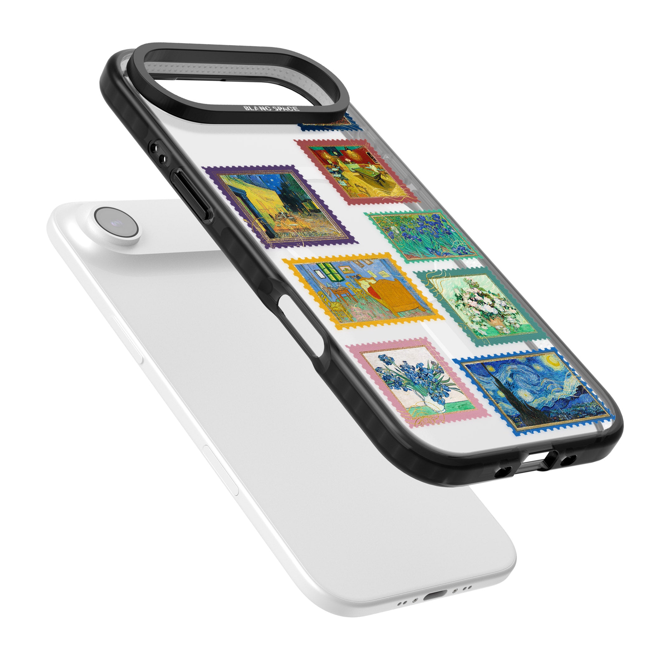 Colourful Vintage Art Stamps iPhone 17 Air Impact Pro Black Phone Case Colours