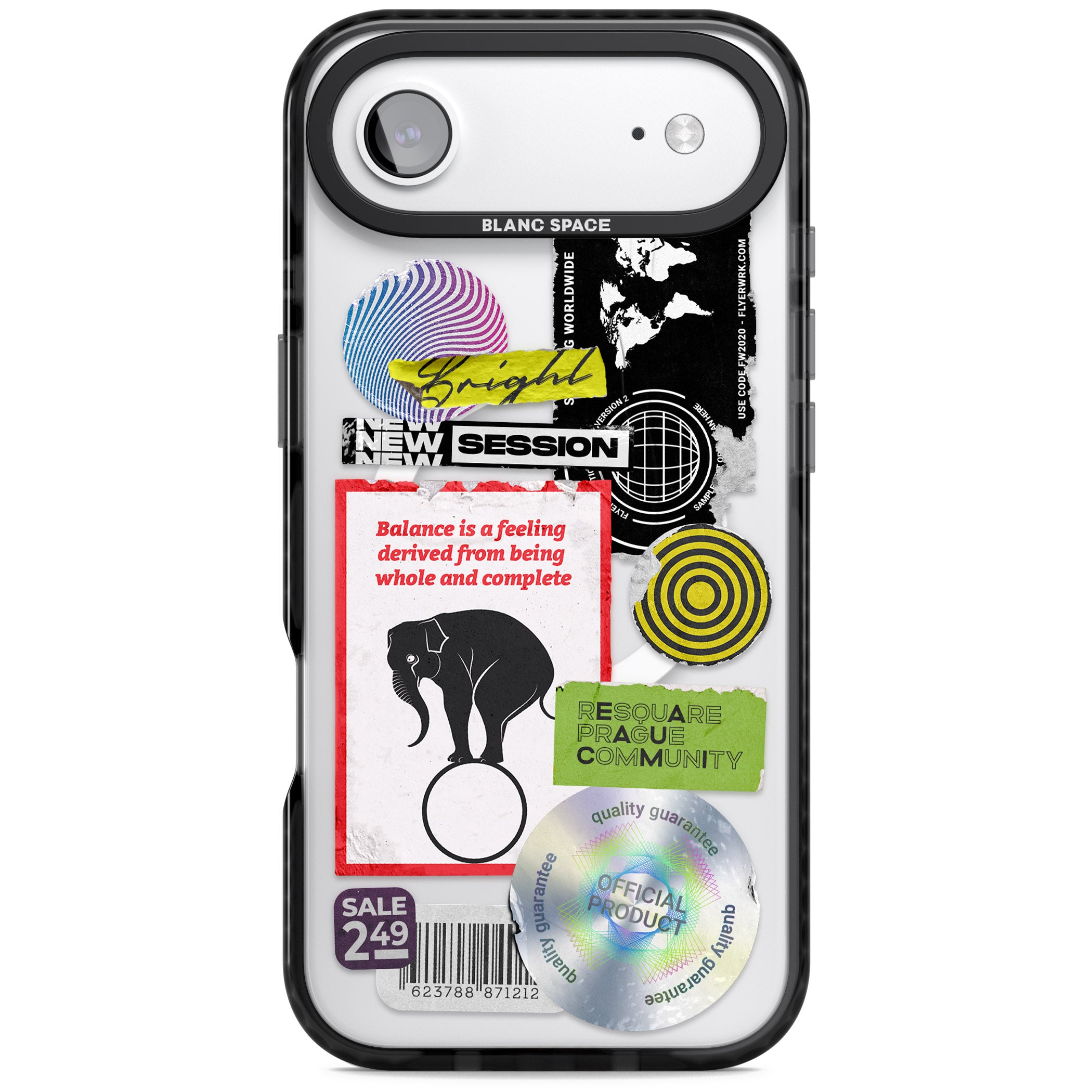 Peeled Sticker Mix iPhone 17 Air Impact Pro Black Phone Case