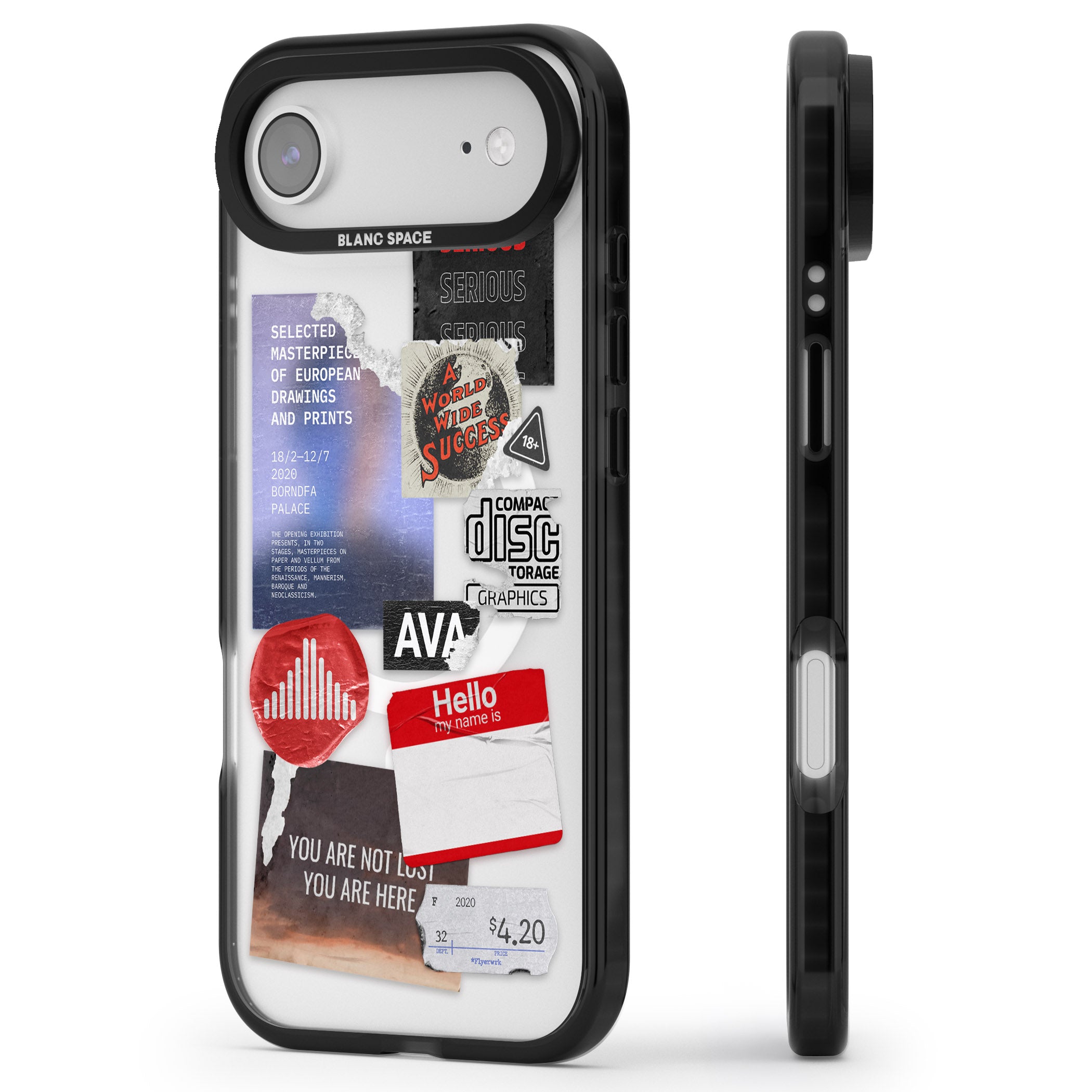 Red & Black Sticker Mix iPhone 17 Air Impact Pro Black Phone Case Side Profile