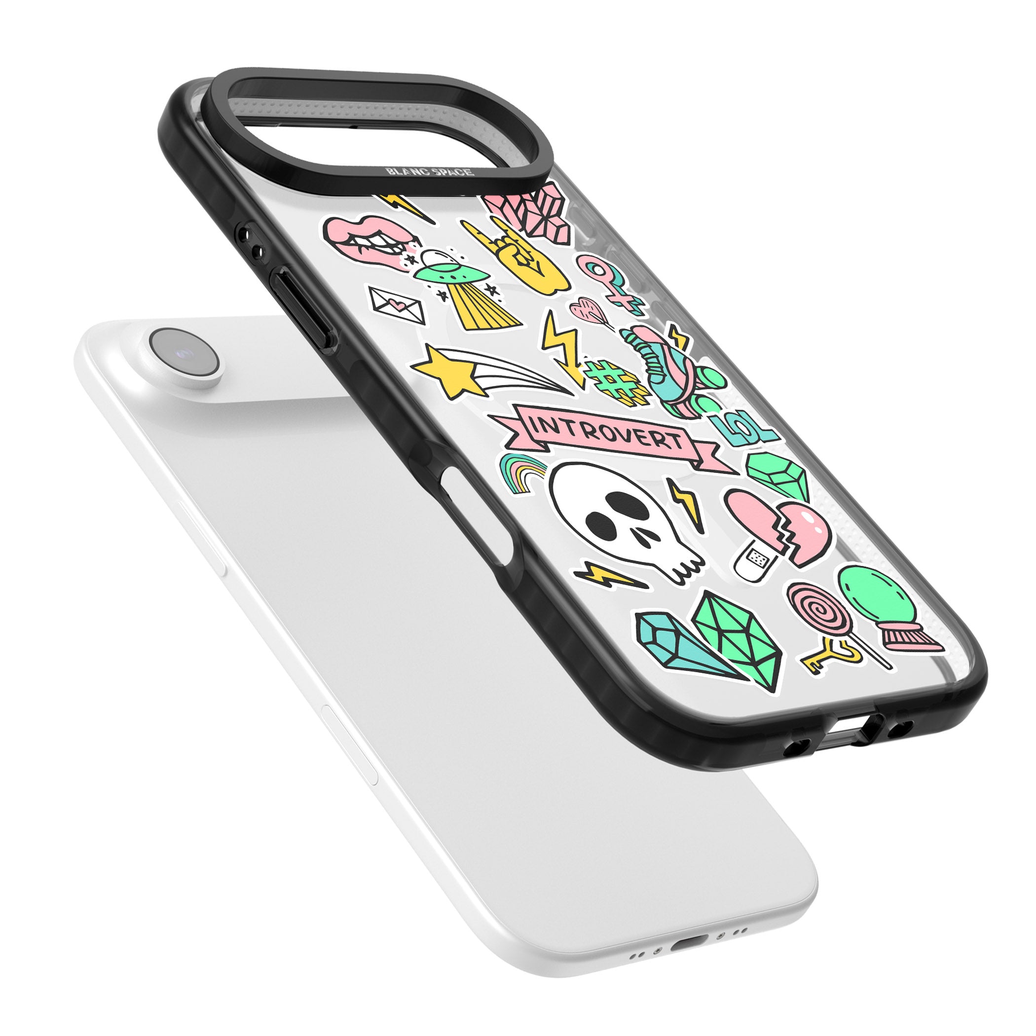Introvert Sticker iPhone 17 Air Impact Pro Black Phone Case Colours