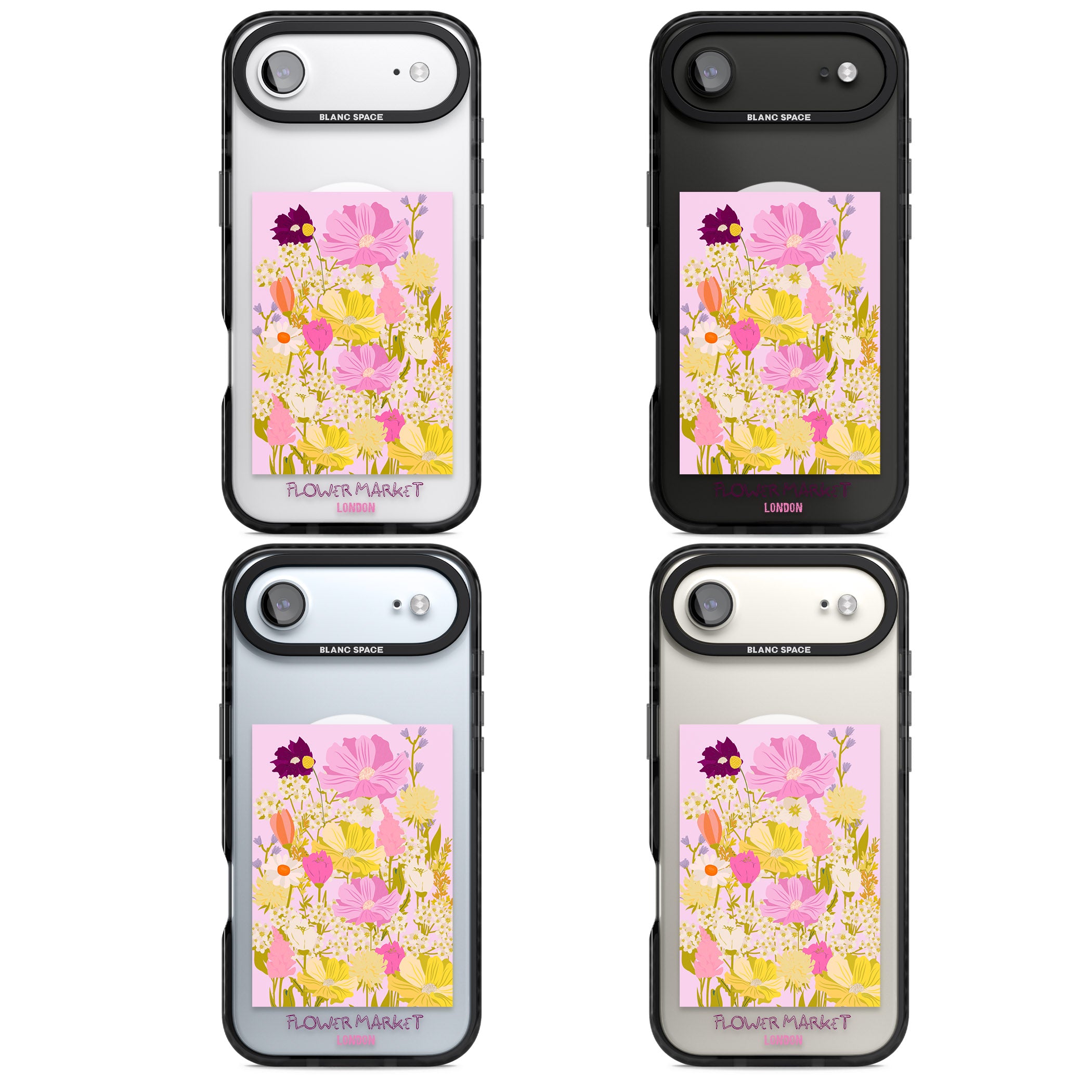 Flower Market iPhone 17 Air Impact Pro Black Phone Case APT Impact Protection