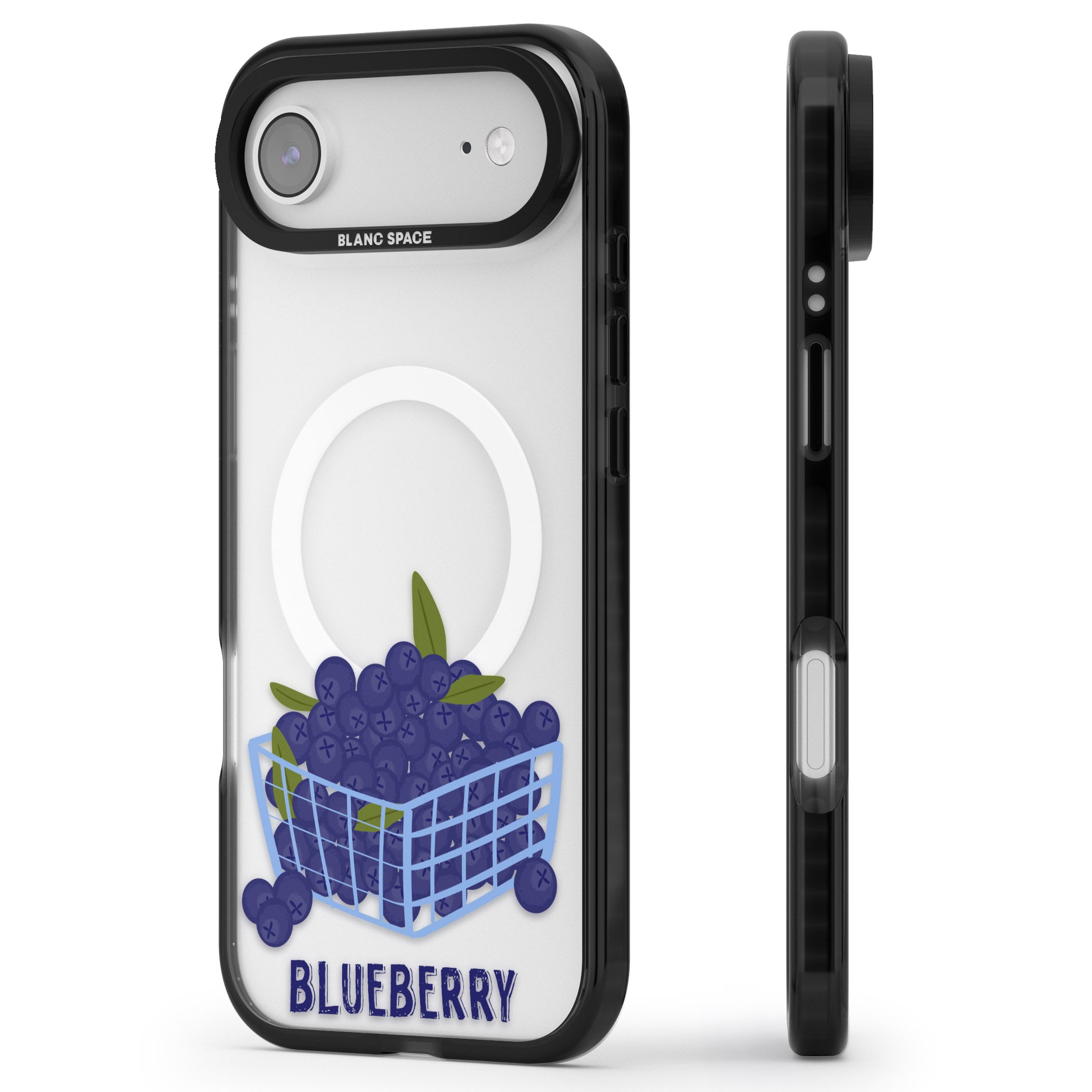 Blueberry Basket iPhone 17 Air Impact Pro Black Phone Case Side Profile