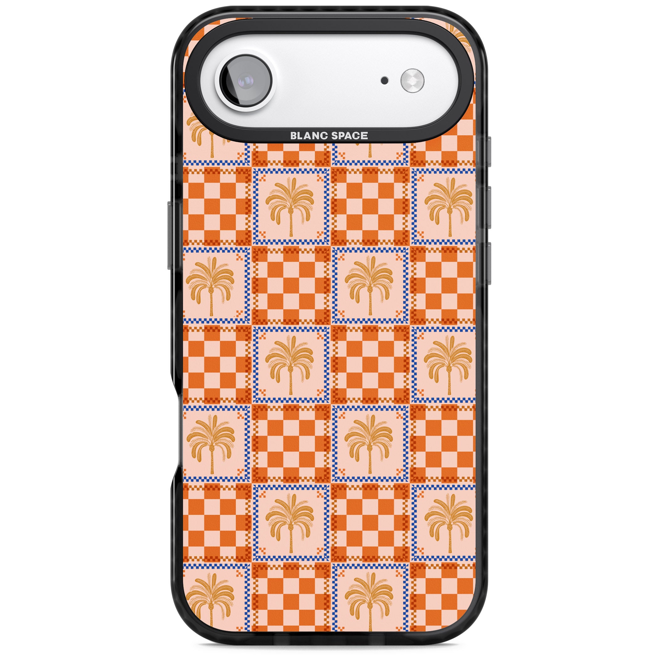Terracotta Summer Checked iPhone 17 Air Impact Pro Black Phone Case